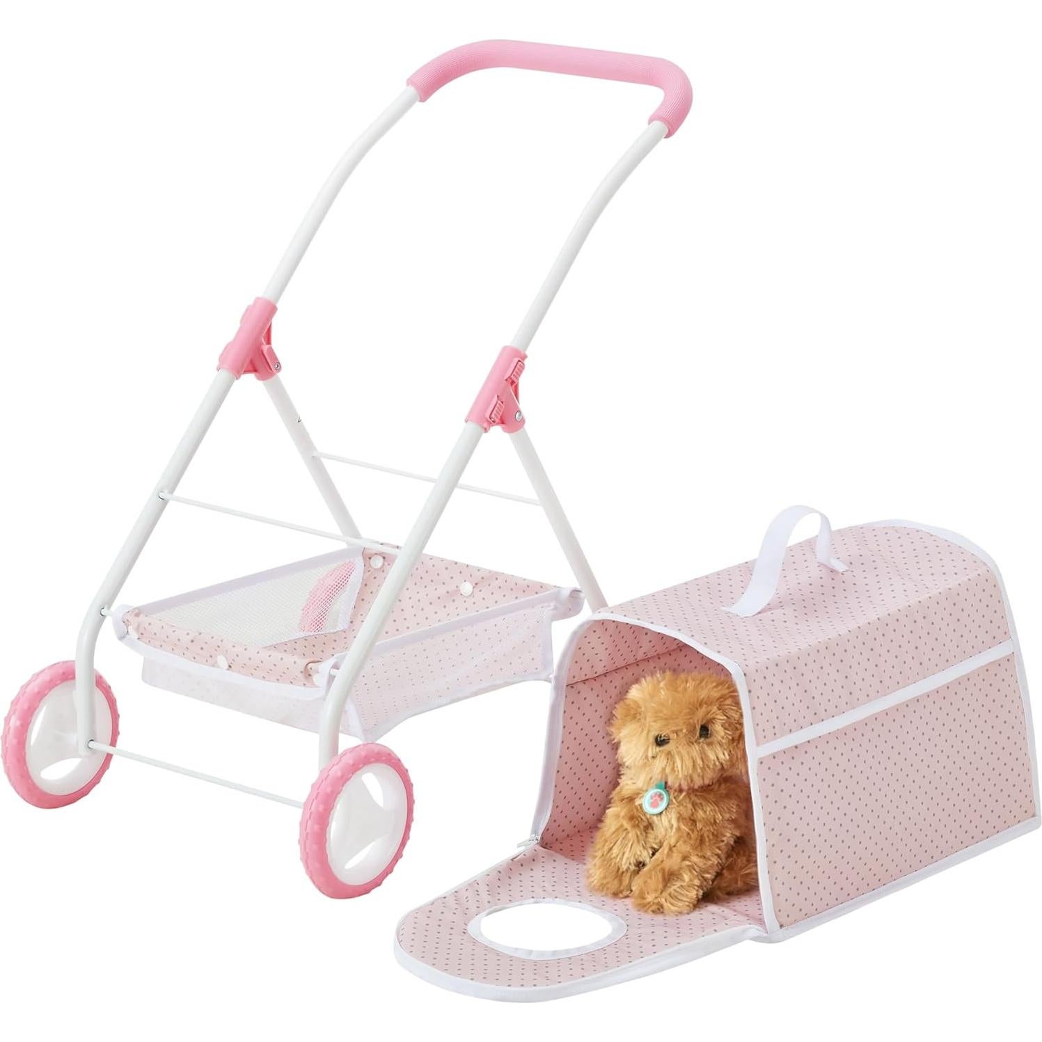 Carrito de Muñeca para Mascotas Olivia's Little World Rosa/Gris
