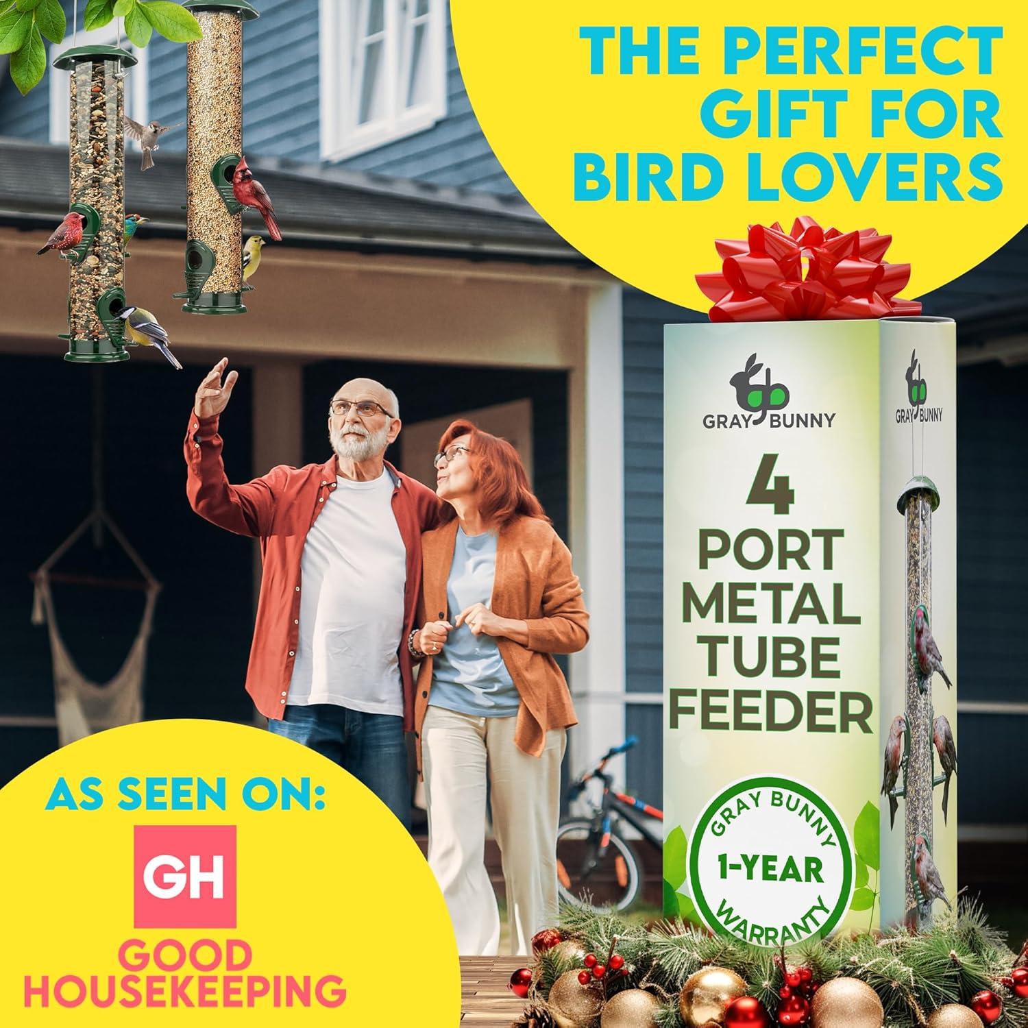 Comedero para Aves Gray Bunny 38.1 cm Metal 4 Puertos