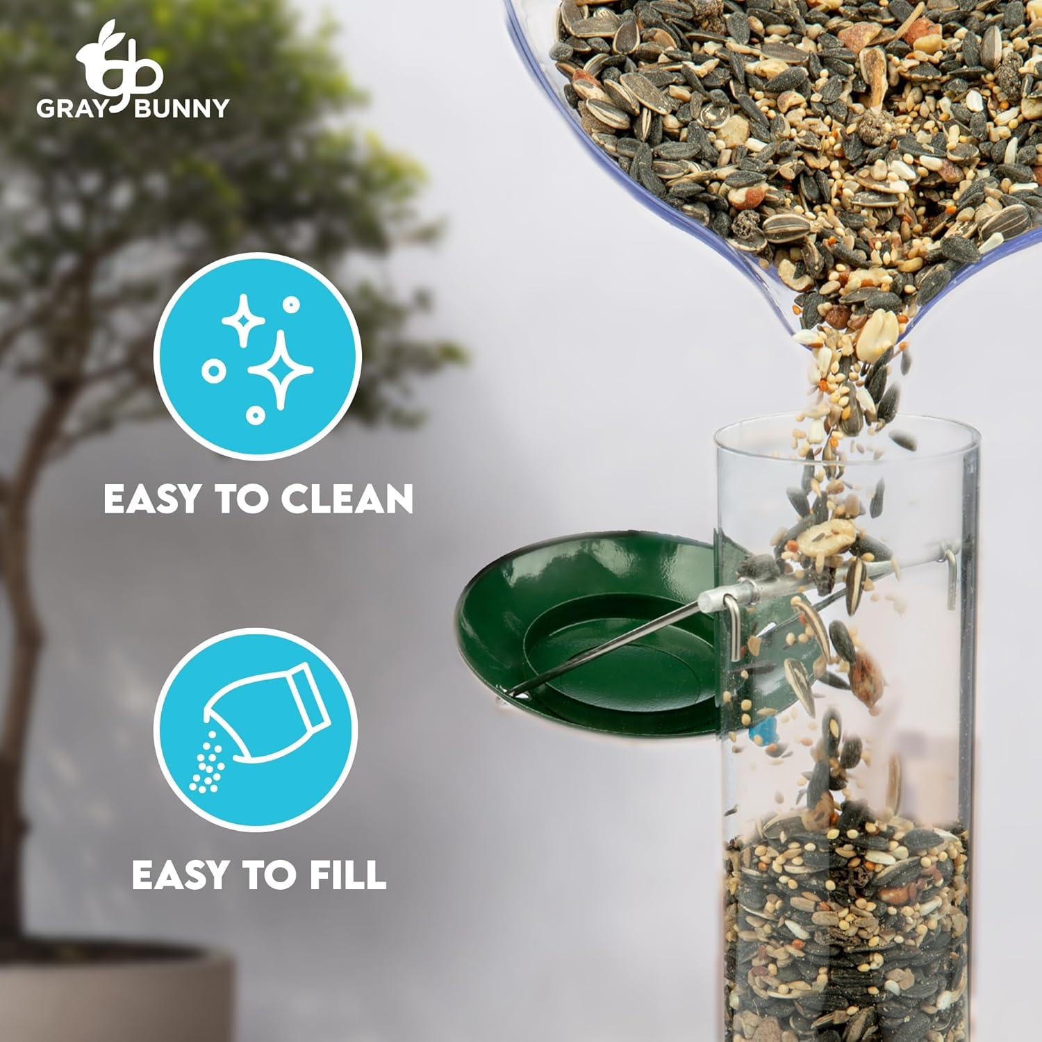 Comedero para Aves Gray Bunny 38.1 cm Metal 4 Puertos