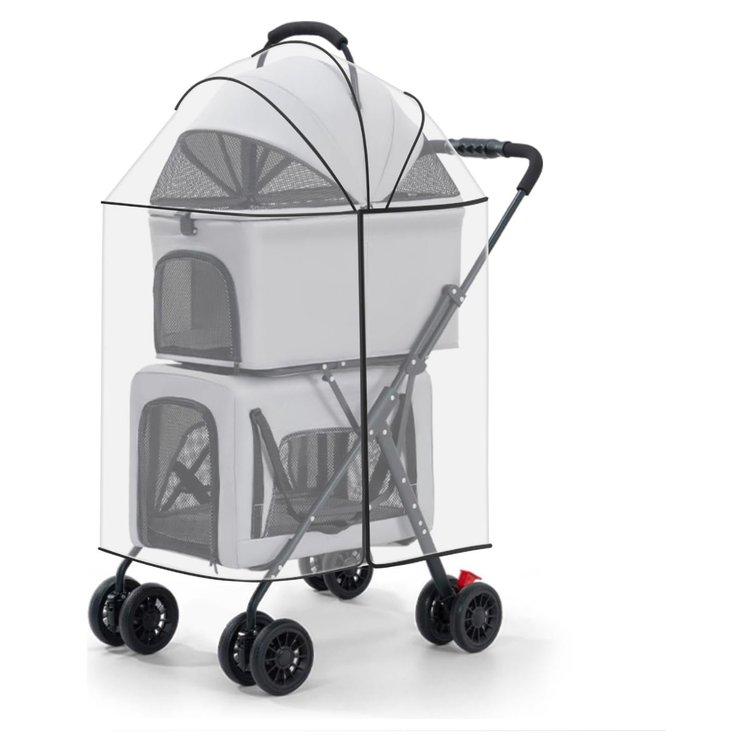 Carrito Doble para Mascotas K ERATISNIK Gris 4 en 1 Plegable