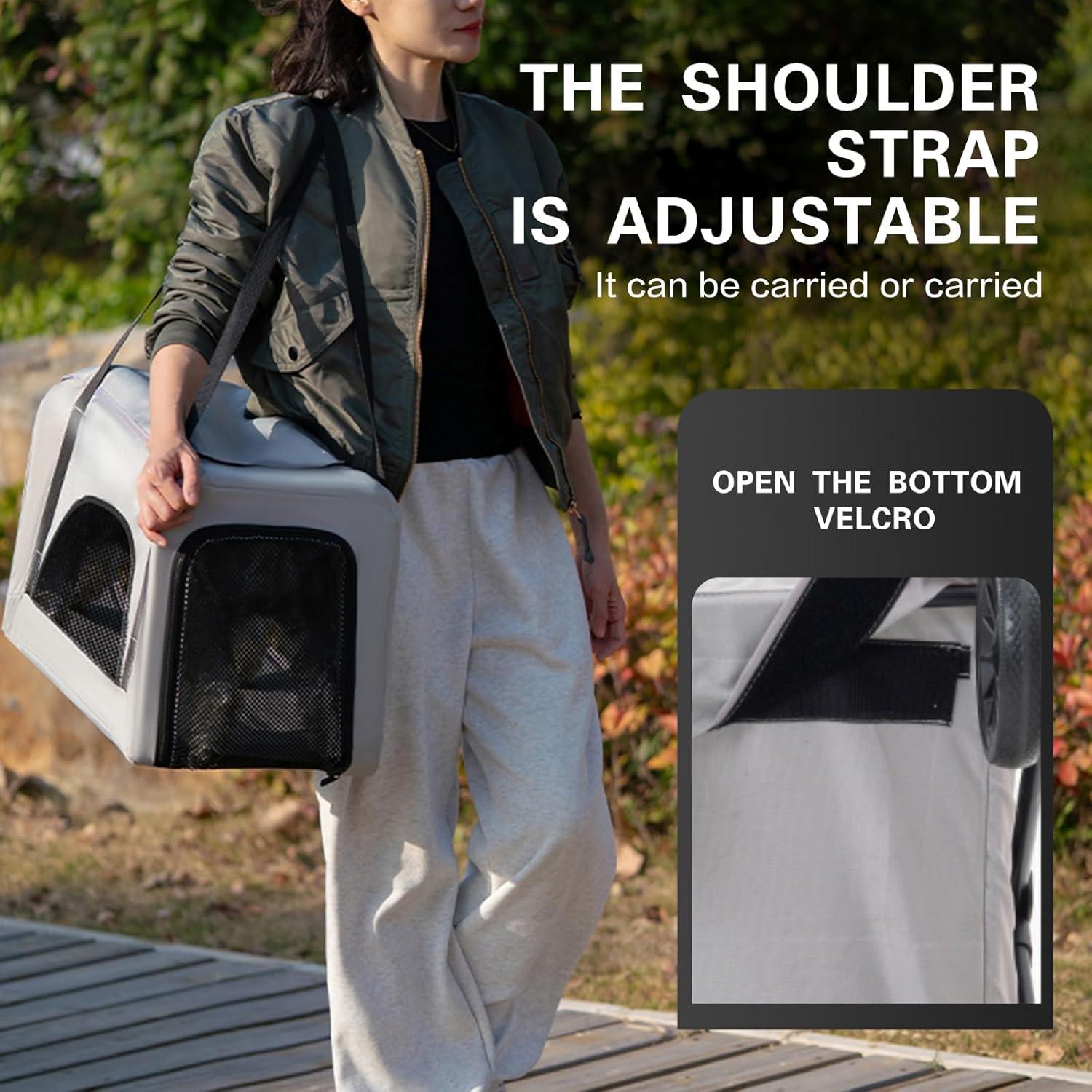 Carrito Doble para Mascotas K ERATISNIK Gris 4 en 1 Plegable