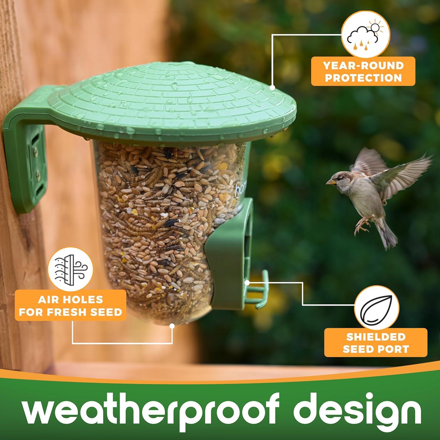 Comedero para Aves Pequeñas Homebird Montable 19x17.5 cm