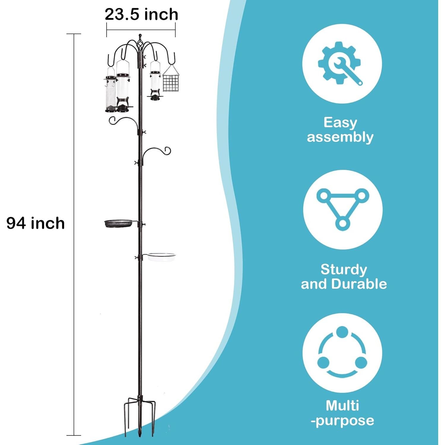 Estación de Alimentación para Aves YINGYM 238.76 cm con 4 Comederos