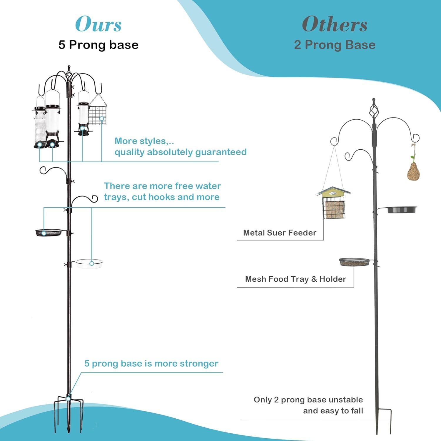 Estación de Alimentación para Aves YINGYM 238.76 cm con 4 Comederos