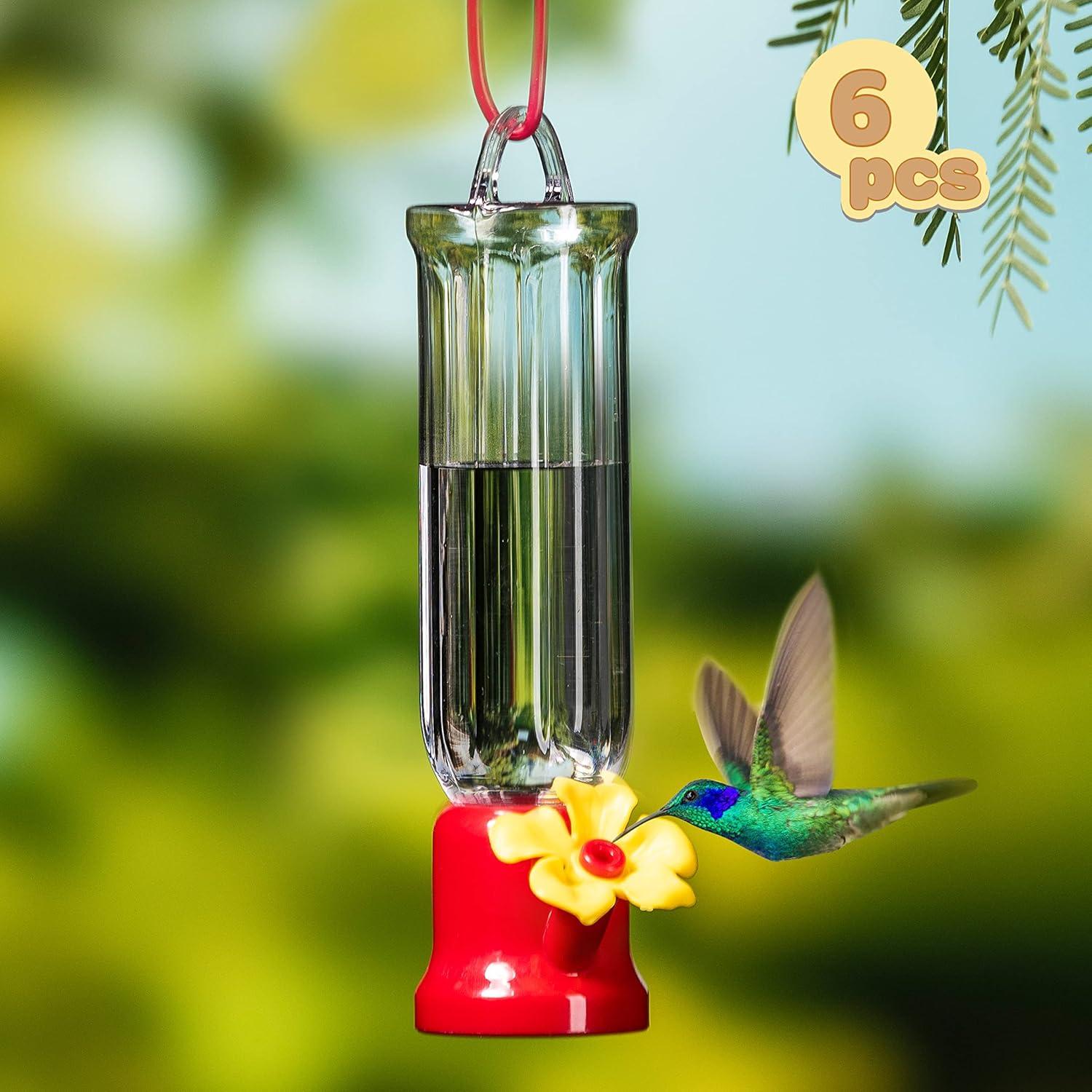 Juego de 6 Alimentadores de Colibrí Joiedomi 62.37 ml Transparente