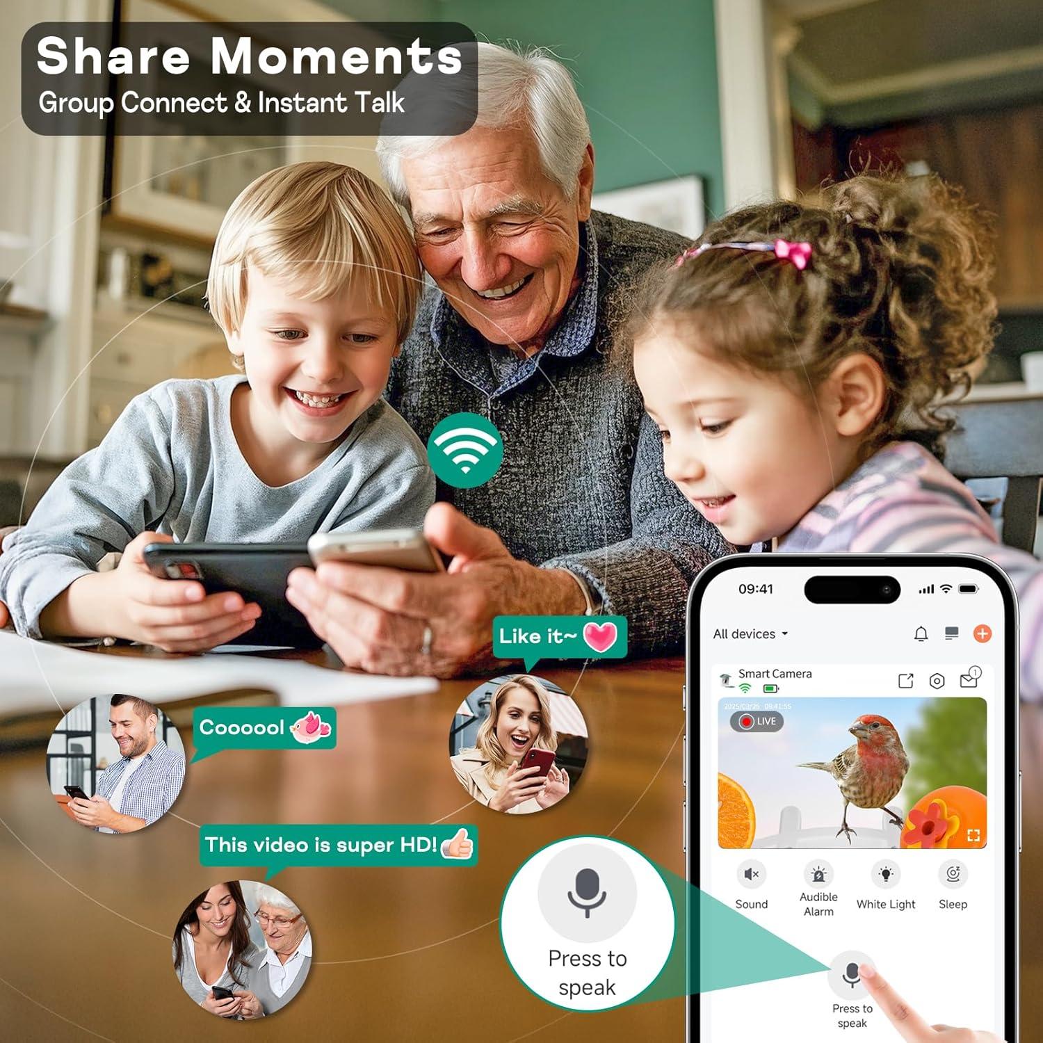 Comedero Inteligente Aquatrend con Cámara Solar 2K para Aves