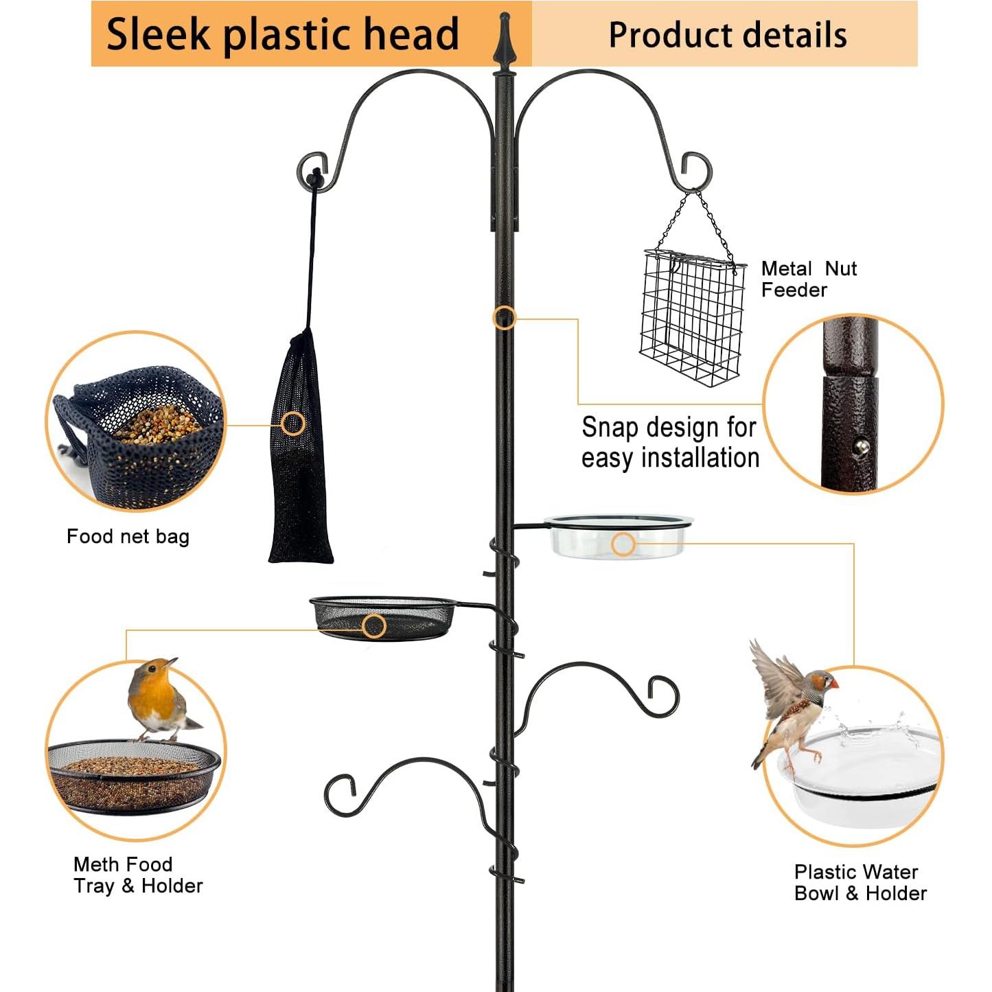 Kit de Estación de Alimentación de Aves MIXXIDEA - 194.6 cm, Todo en Uno