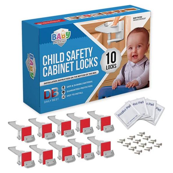 Cerraduras de Seguridad para Gabinetes Bebés DB DAILY BEST - 10 Piezas