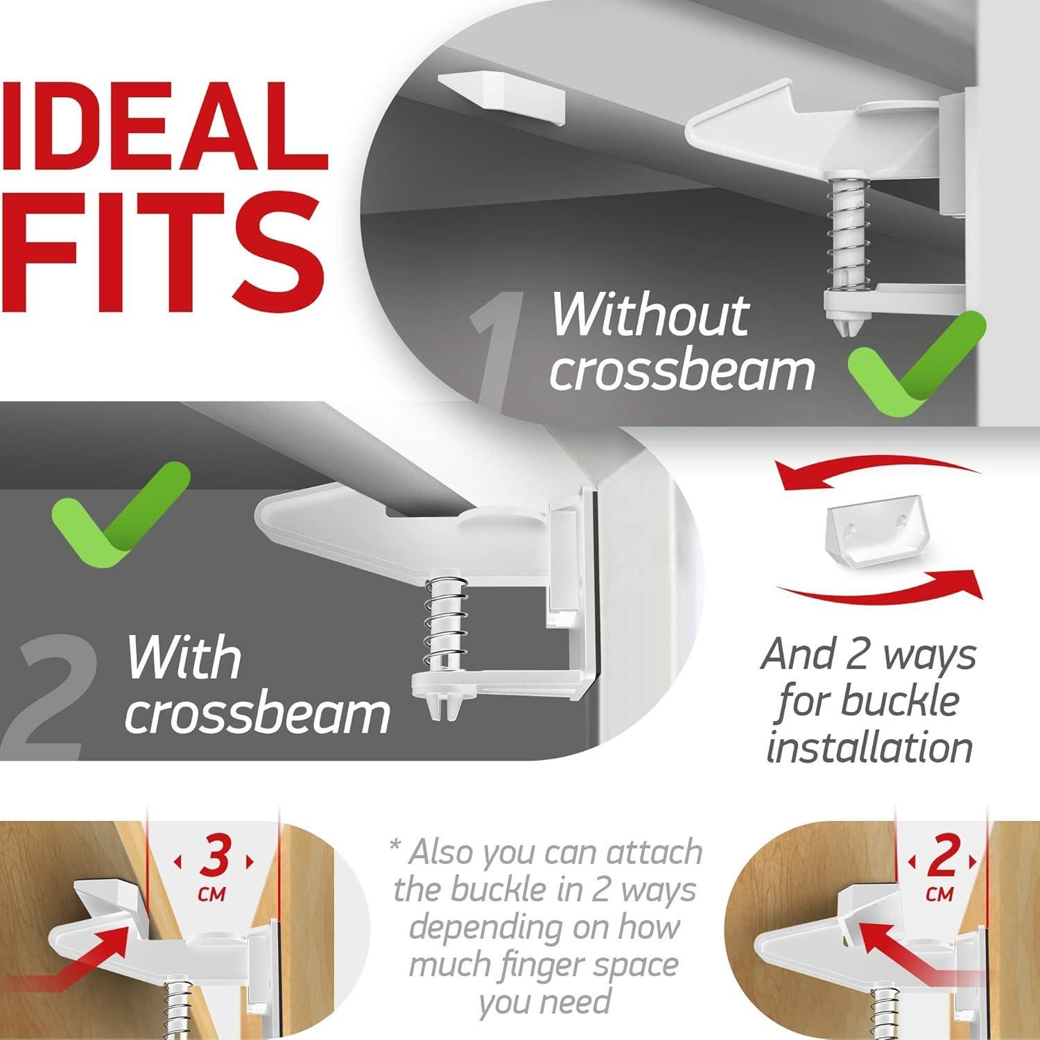 Cerraduras de Seguridad para Gabinetes Bebés DB DAILY BEST - 10 Piezas