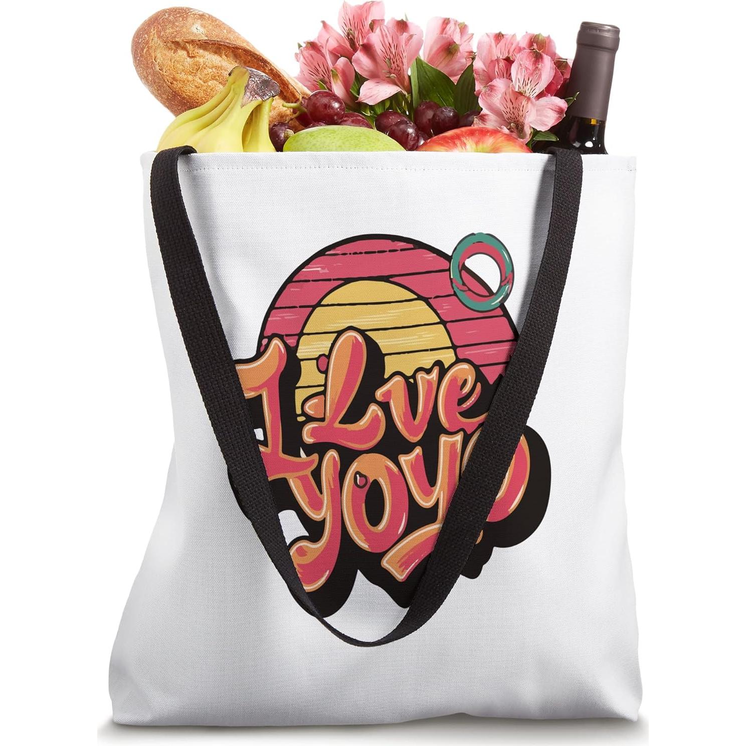 Bolsa Tote Vintage I Love Yoyo 40.64x40.64cm Algodón