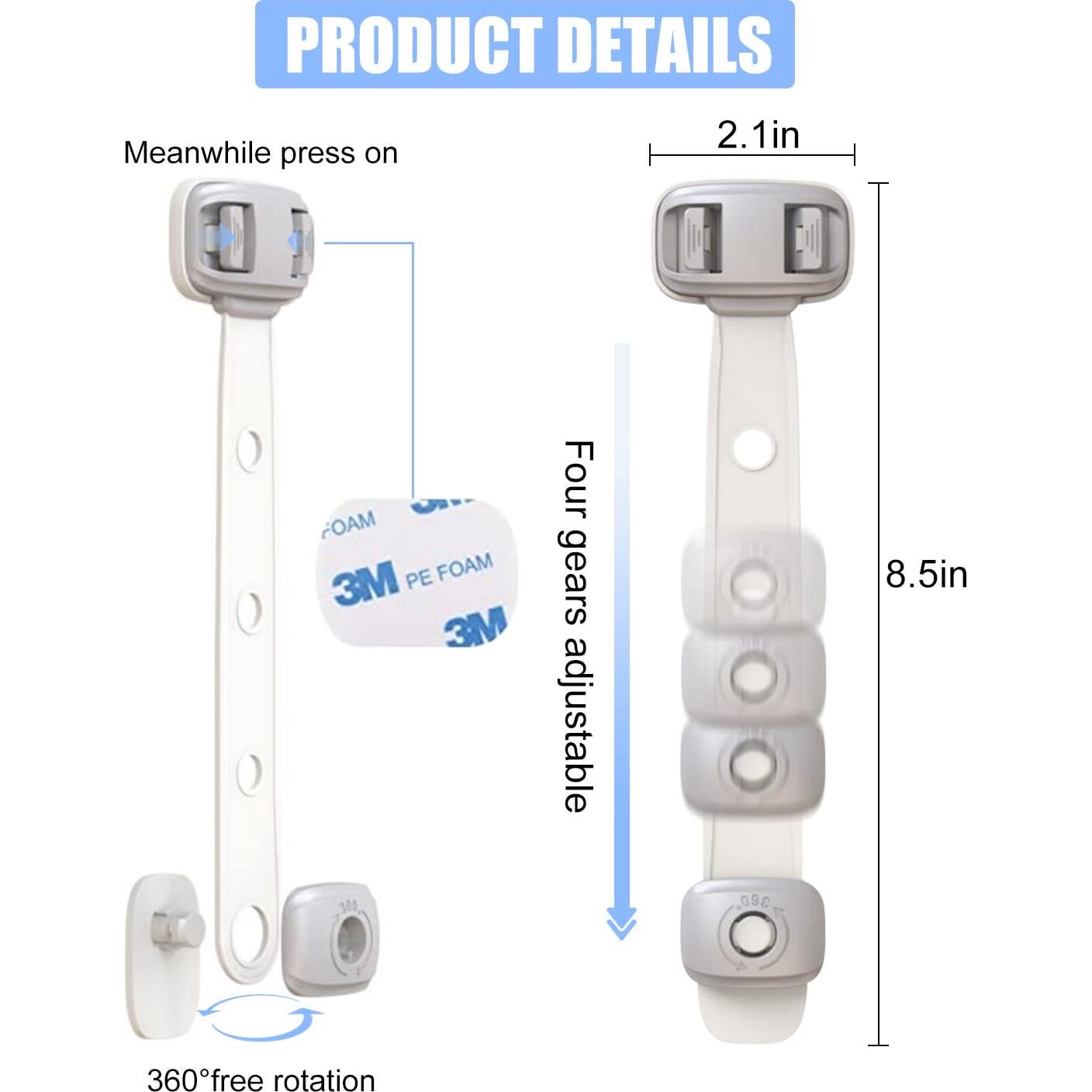 Candado de Seguridad para Refrigerador FNSKUBFASIN - Ajustable 3M