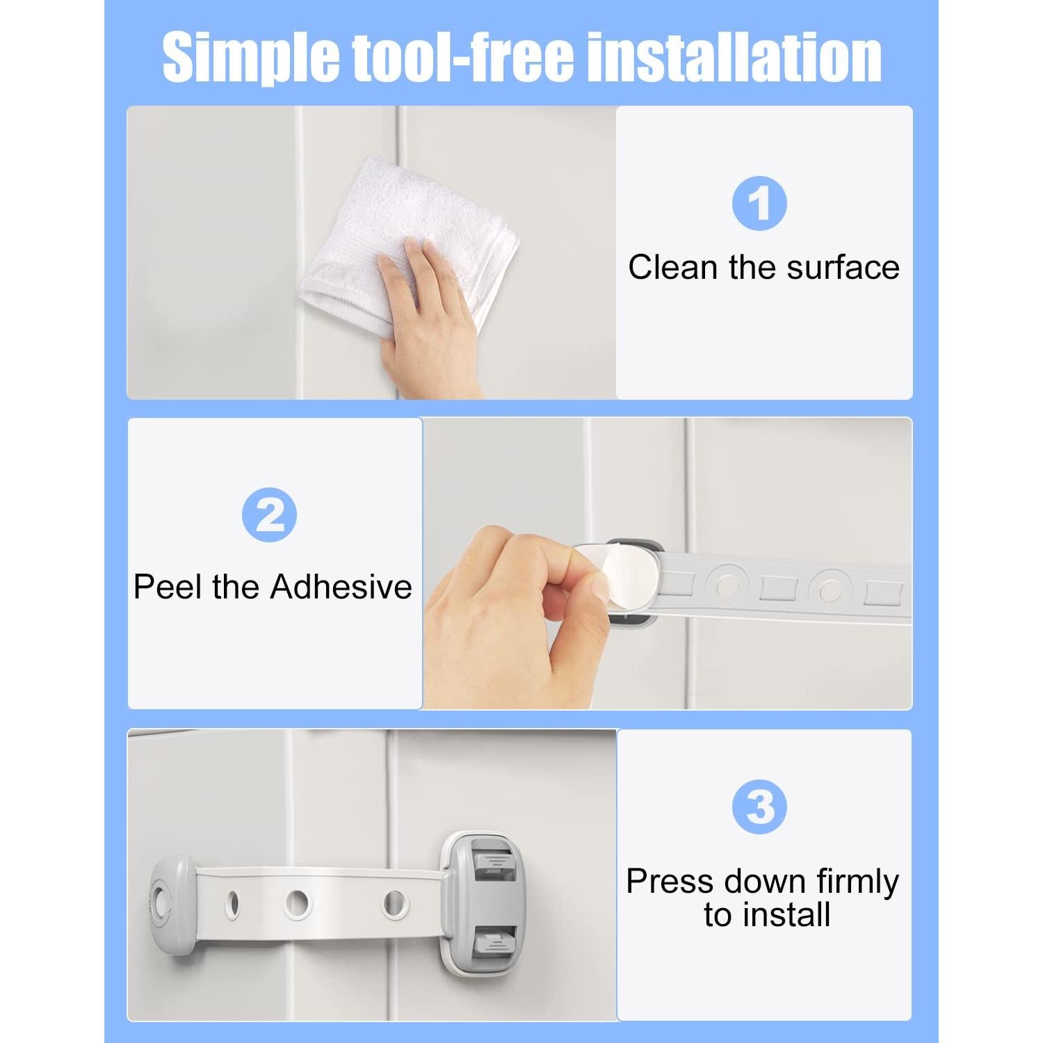 Candado de Seguridad para Refrigerador FNSKUBFASIN - Ajustable 3M