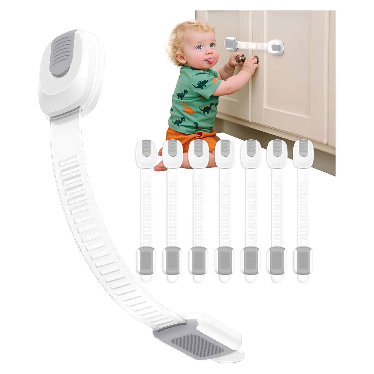 Cerraduras de Gabinete Infinno 8 Pack Seguridad Niños Gris