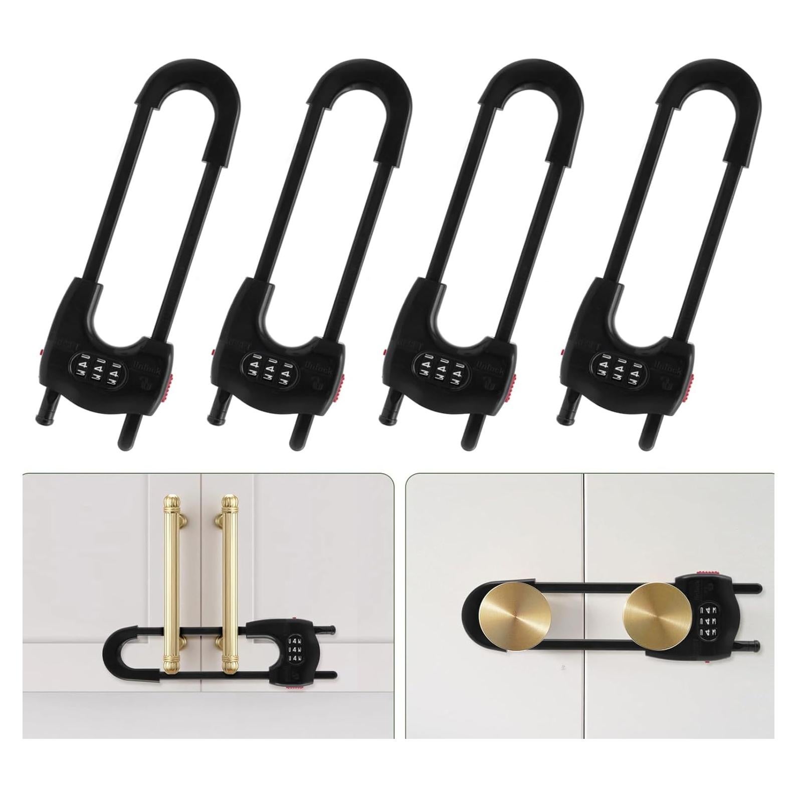 Cerraduras Deslizantes para Gabinetes xuanxi star 4 Piezas Negro