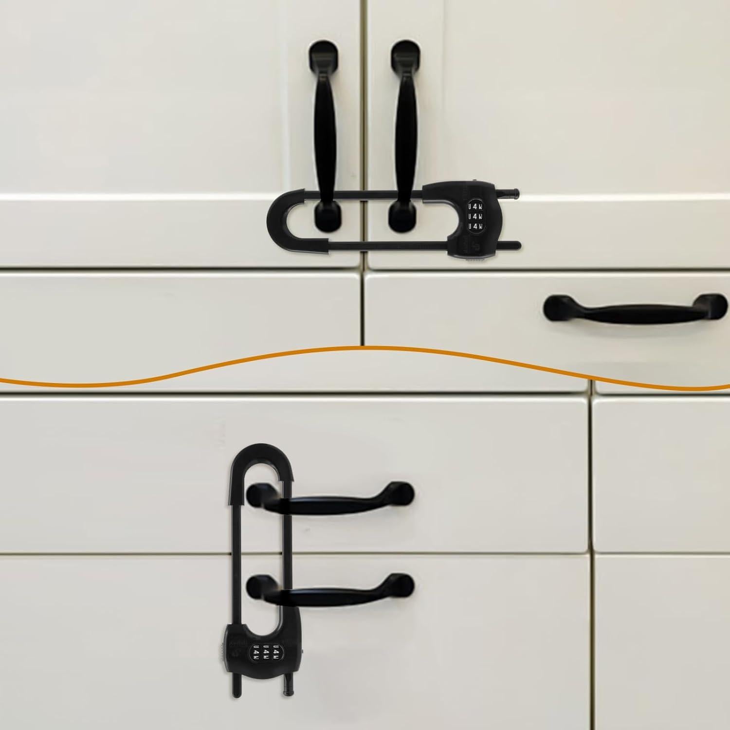 Cerraduras Deslizantes para Gabinetes xuanxi star 4 Piezas Negro