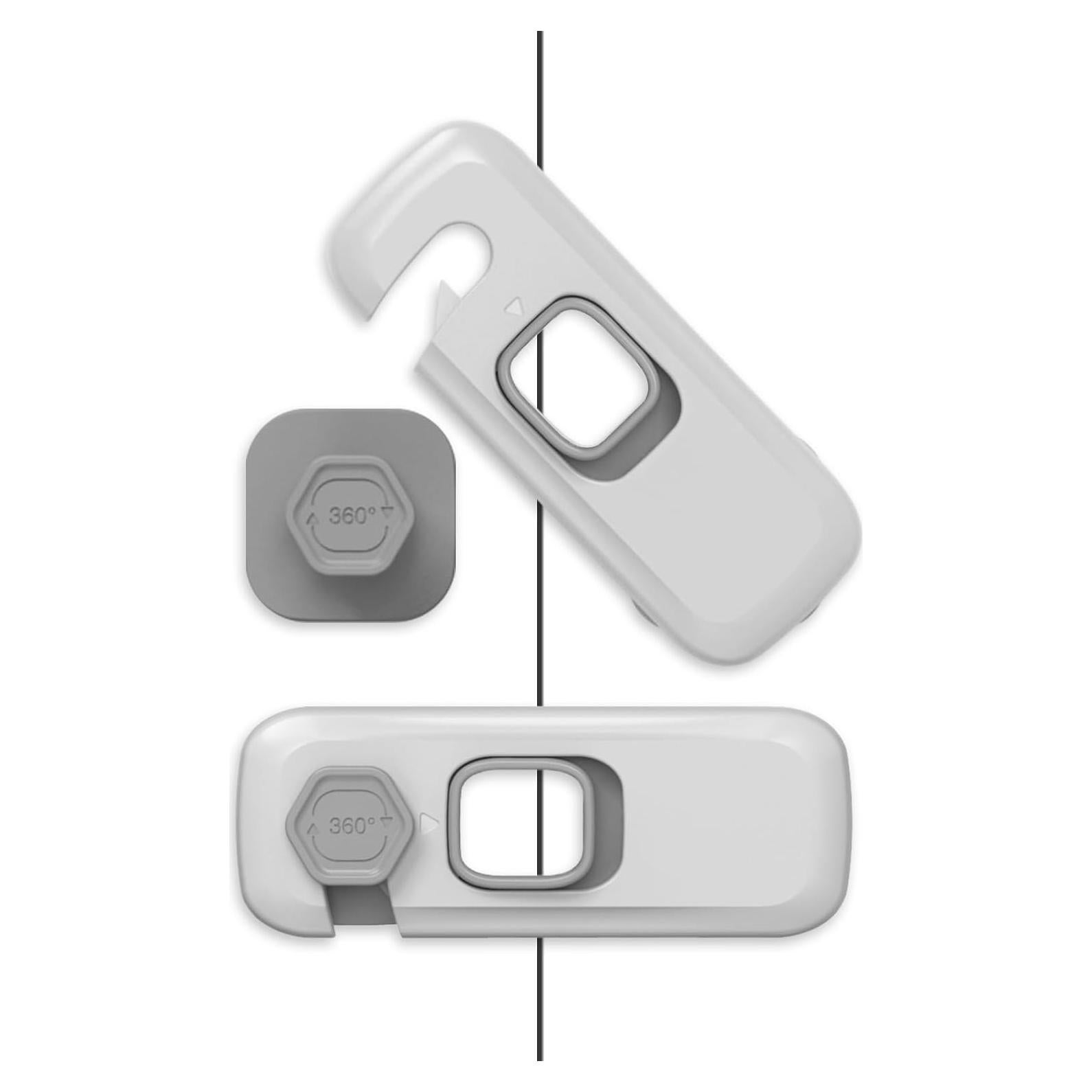 5 Piezas Cerraduras de Seguridad para Refrigerador Gris - SJY039