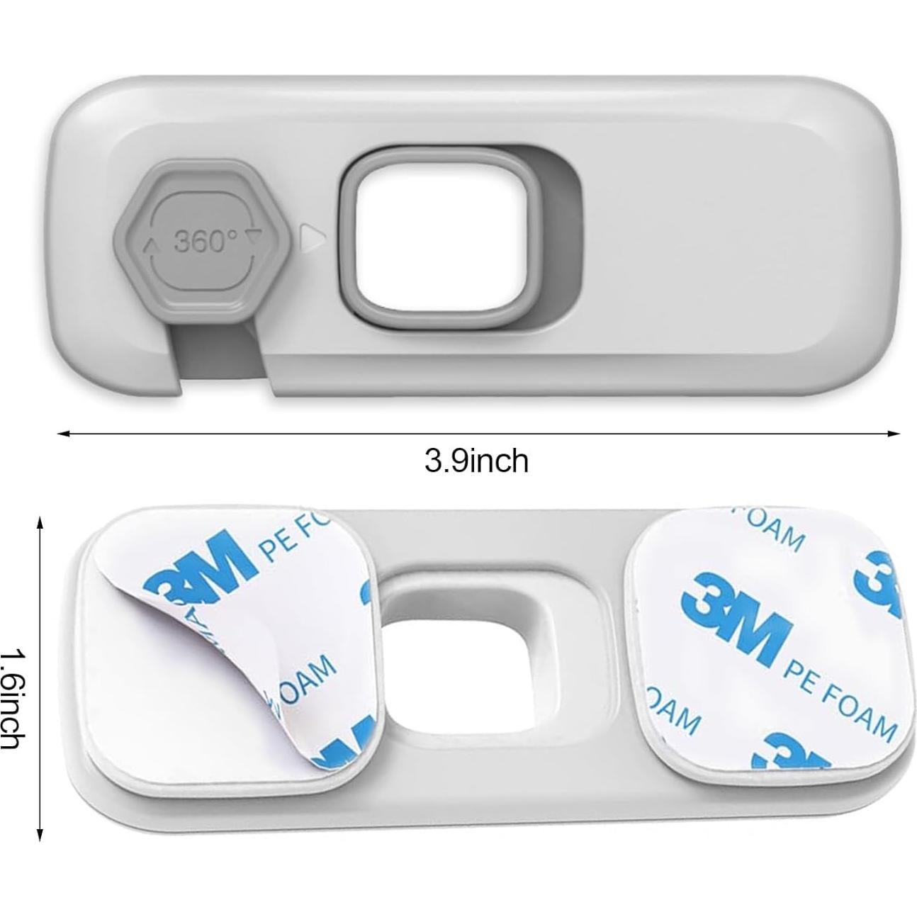5 Piezas Cerraduras de Seguridad para Refrigerador Gris - SJY039
