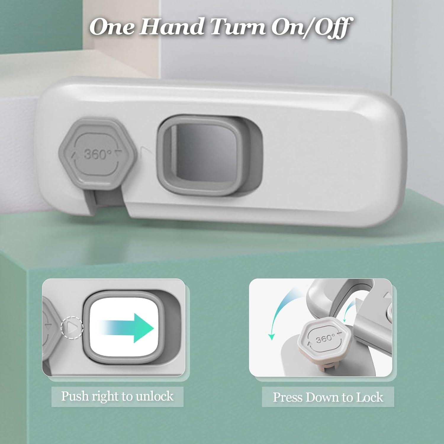 5 Piezas Cerraduras de Seguridad para Refrigerador Gris - SJY039