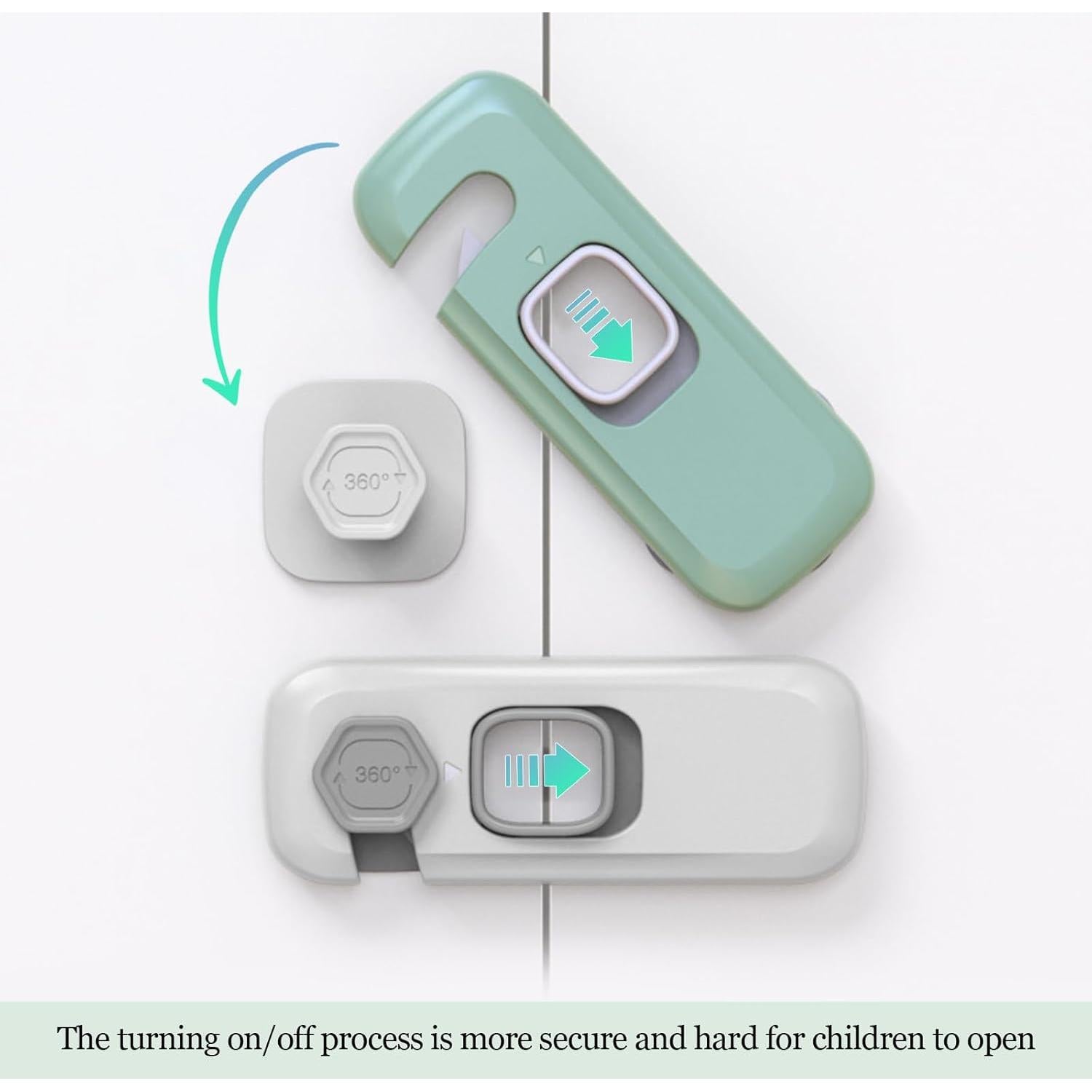 5 Piezas Cerraduras de Seguridad para Refrigerador Gris - SJY039