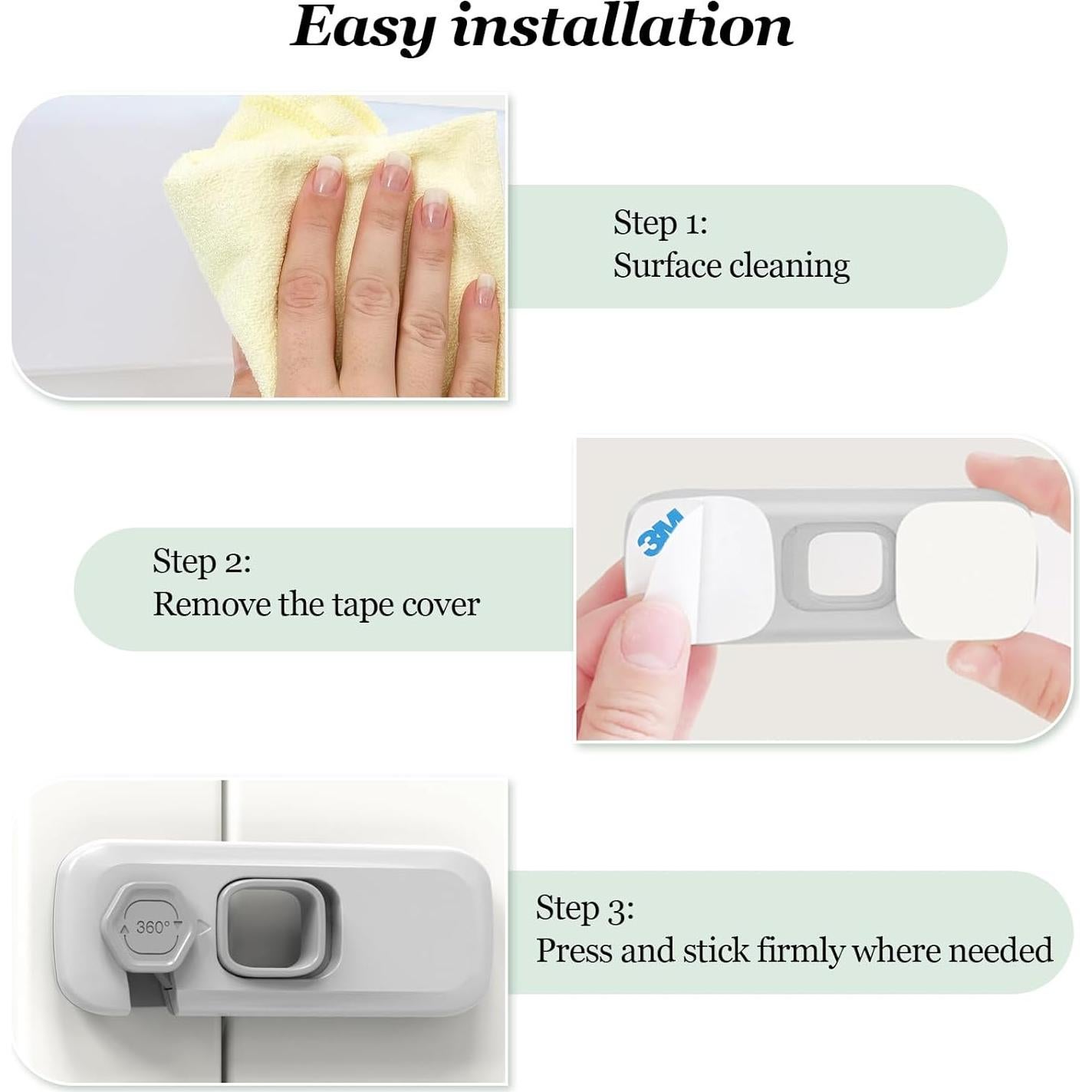 5 Piezas Cerraduras de Seguridad para Refrigerador Gris - SJY039