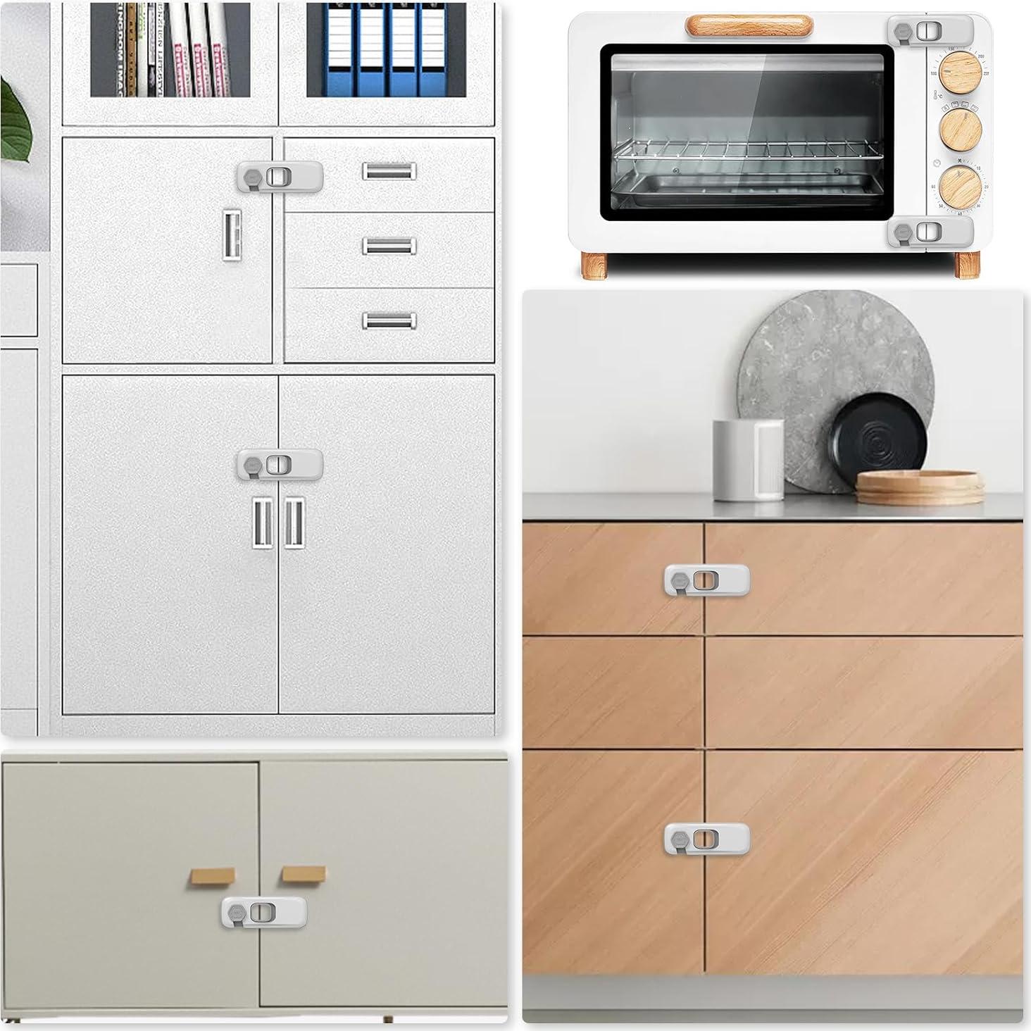 5 Piezas Cerraduras de Seguridad para Refrigerador Gris - SJY039