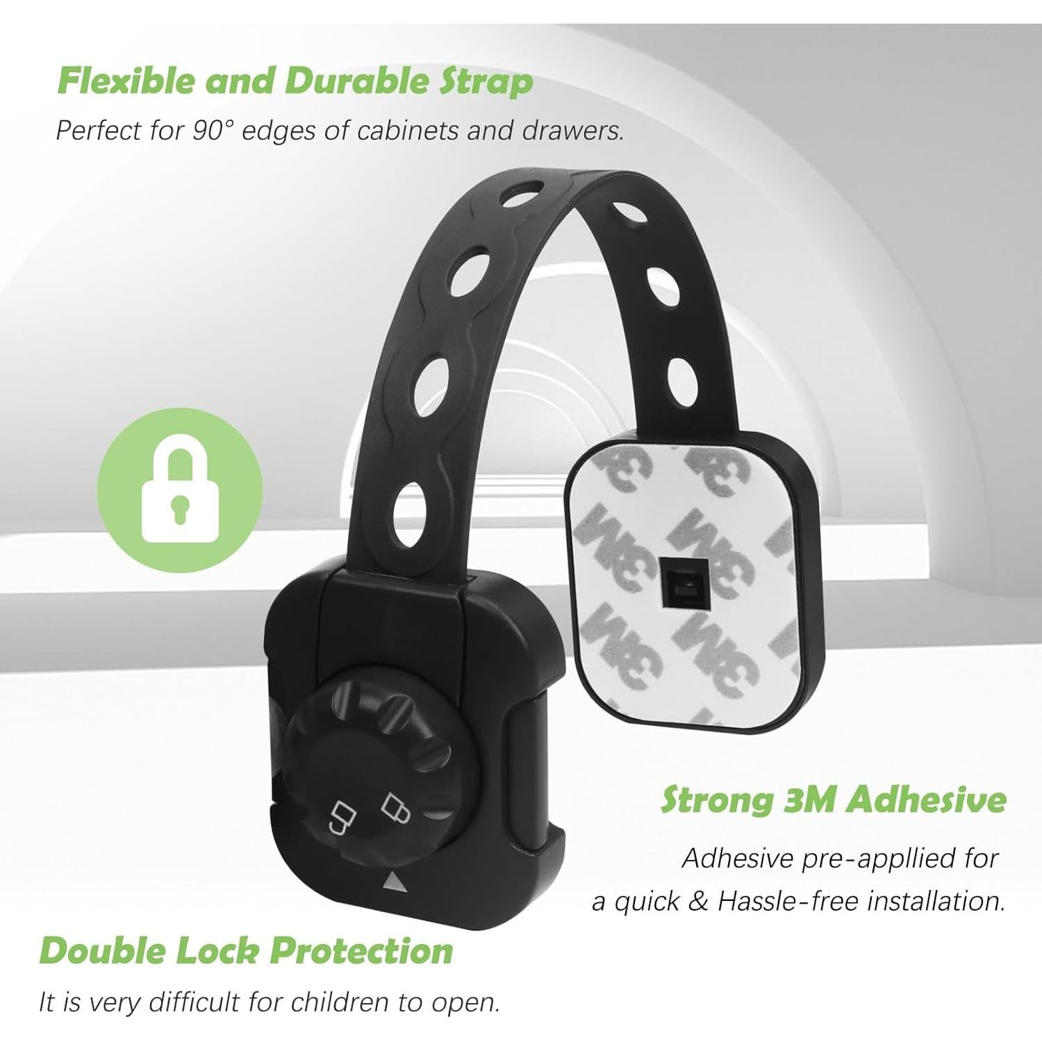 Cierres de Seguridad Ajustables Songaa 4 Paquete - Negro