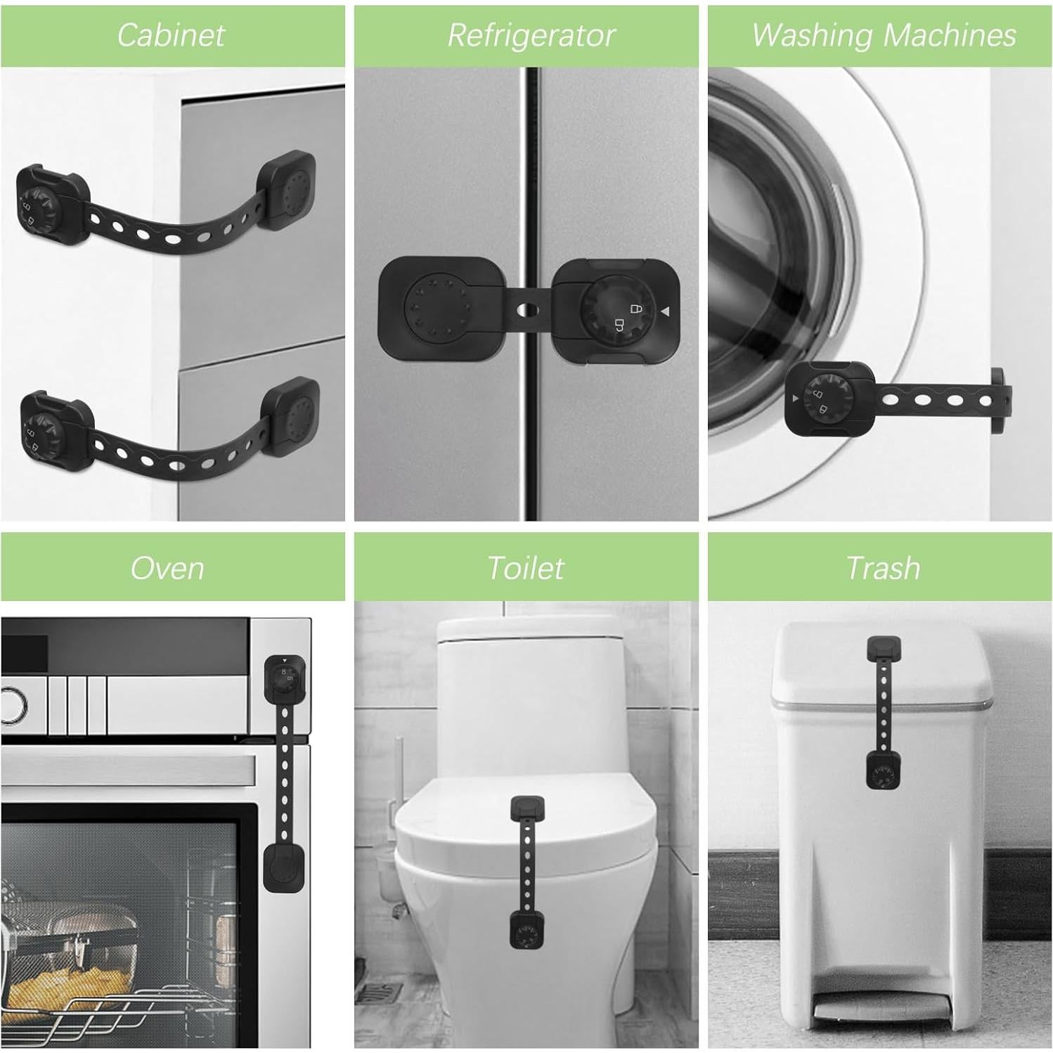 Cierres de Seguridad Ajustables Songaa 4 Paquete - Negro