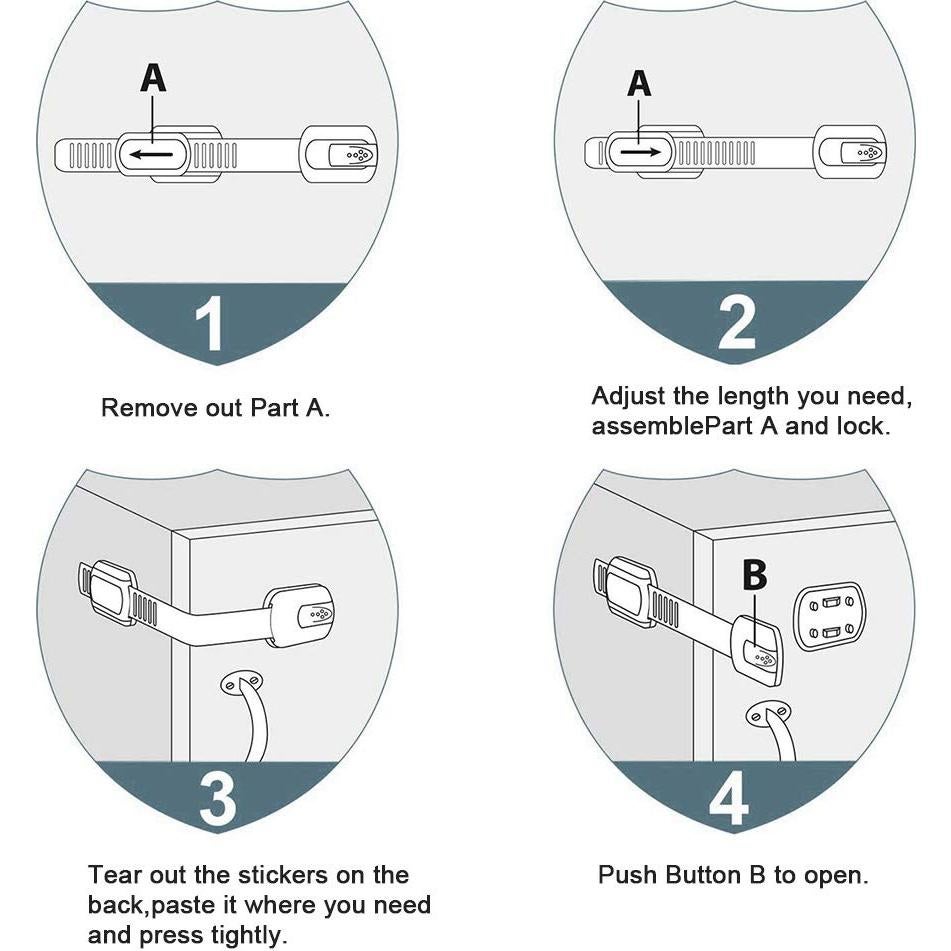 Cerraduras de Seguridad para Bebés Maveek 8 Pcs Ajustables
