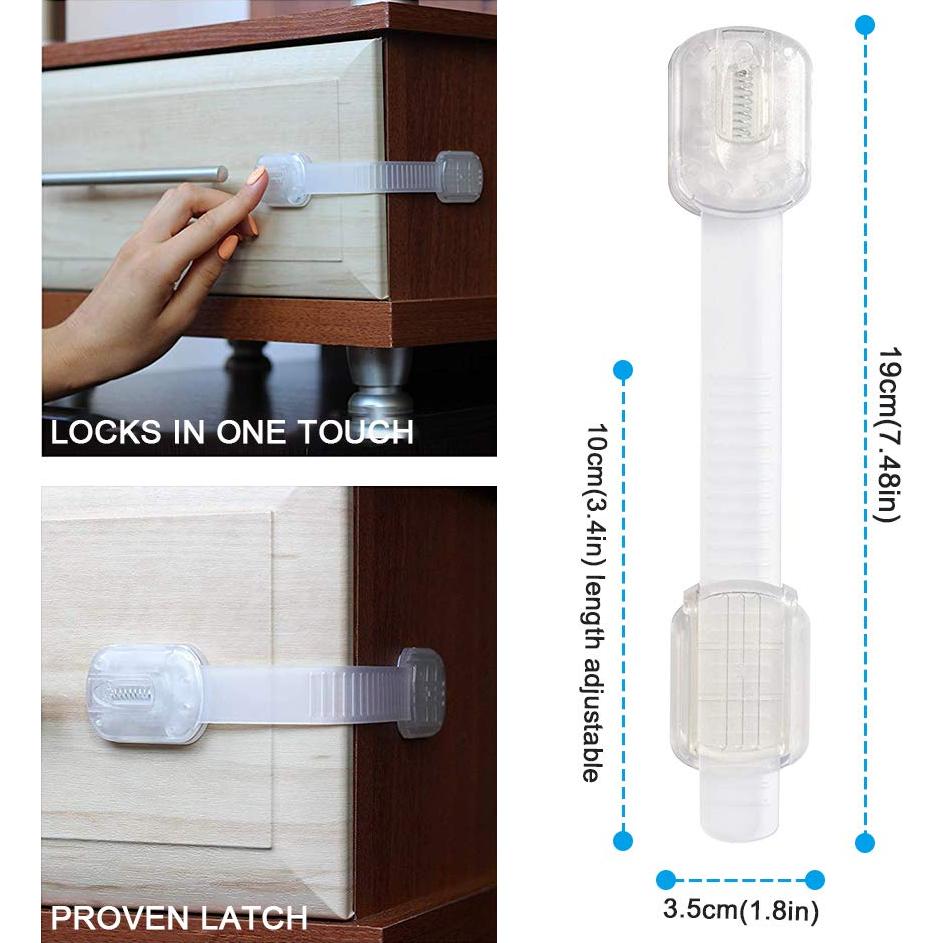 Cerraduras de Seguridad para Bebés Maveek 8 Pcs Ajustables