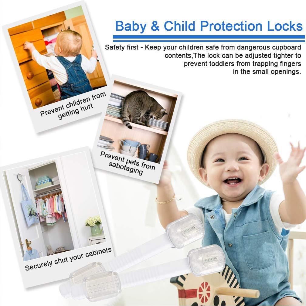 Cerraduras de Seguridad para Bebés Maveek 8 Pcs Ajustables