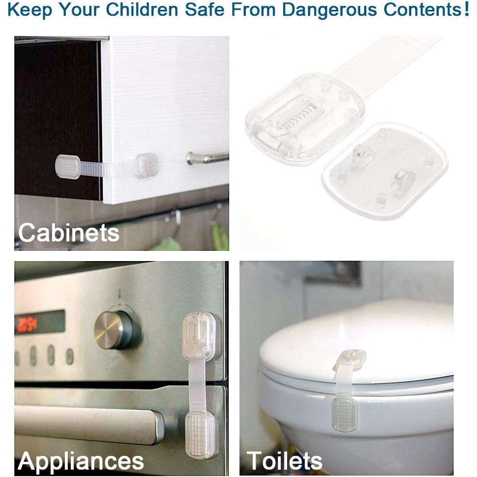 Cerraduras de Seguridad para Bebés Maveek 8 Pcs Ajustables