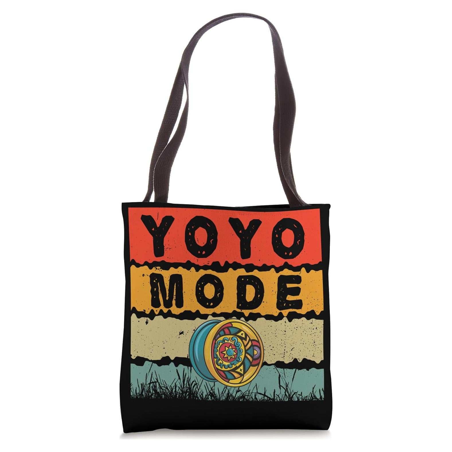 Bolsa Tote Retro Vintage Yo-Yo 40.64 cm con Asas Negras