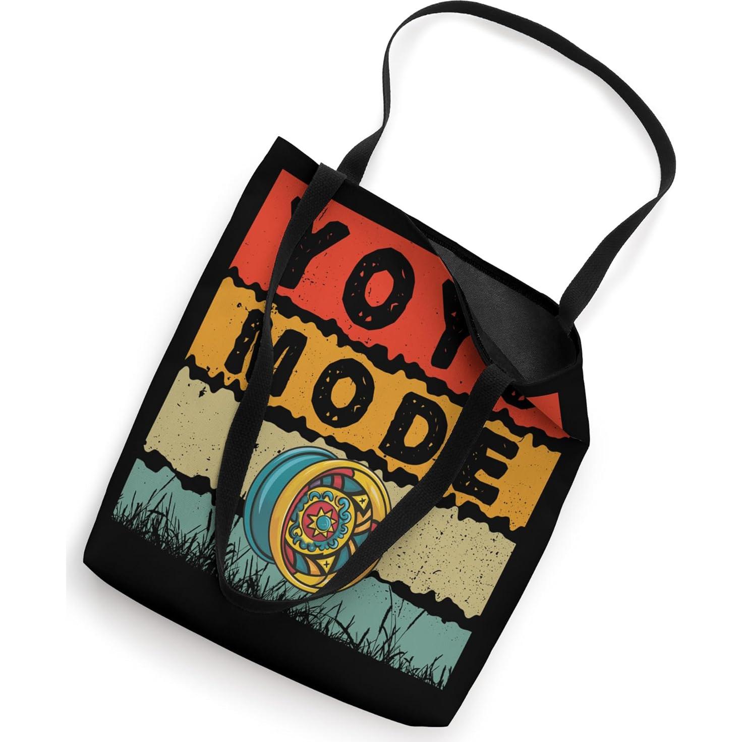 Bolsa Tote Retro Vintage Yo-Yo 40.64 cm con Asas Negras