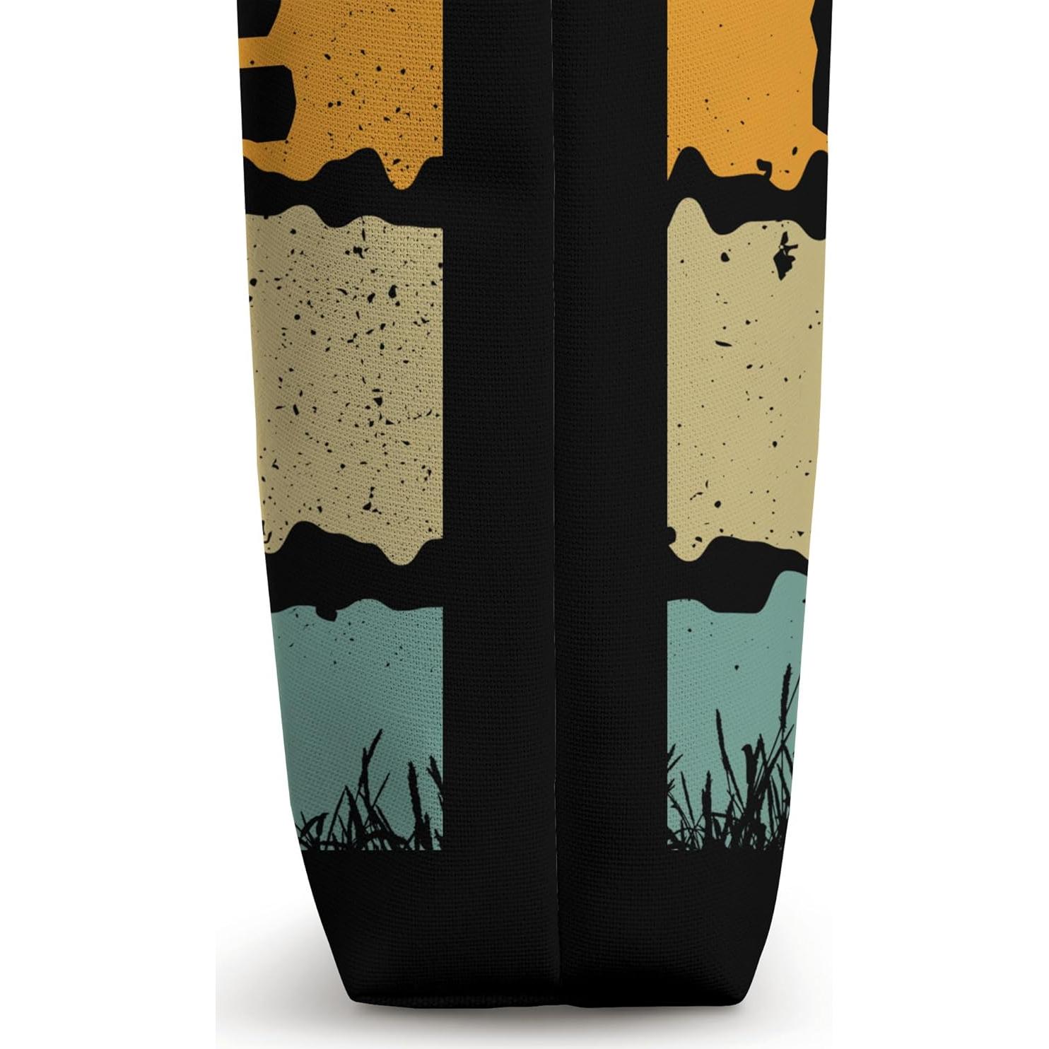 Bolsa Tote Retro Vintage Yo-Yo 40.64 cm con Asas Negras