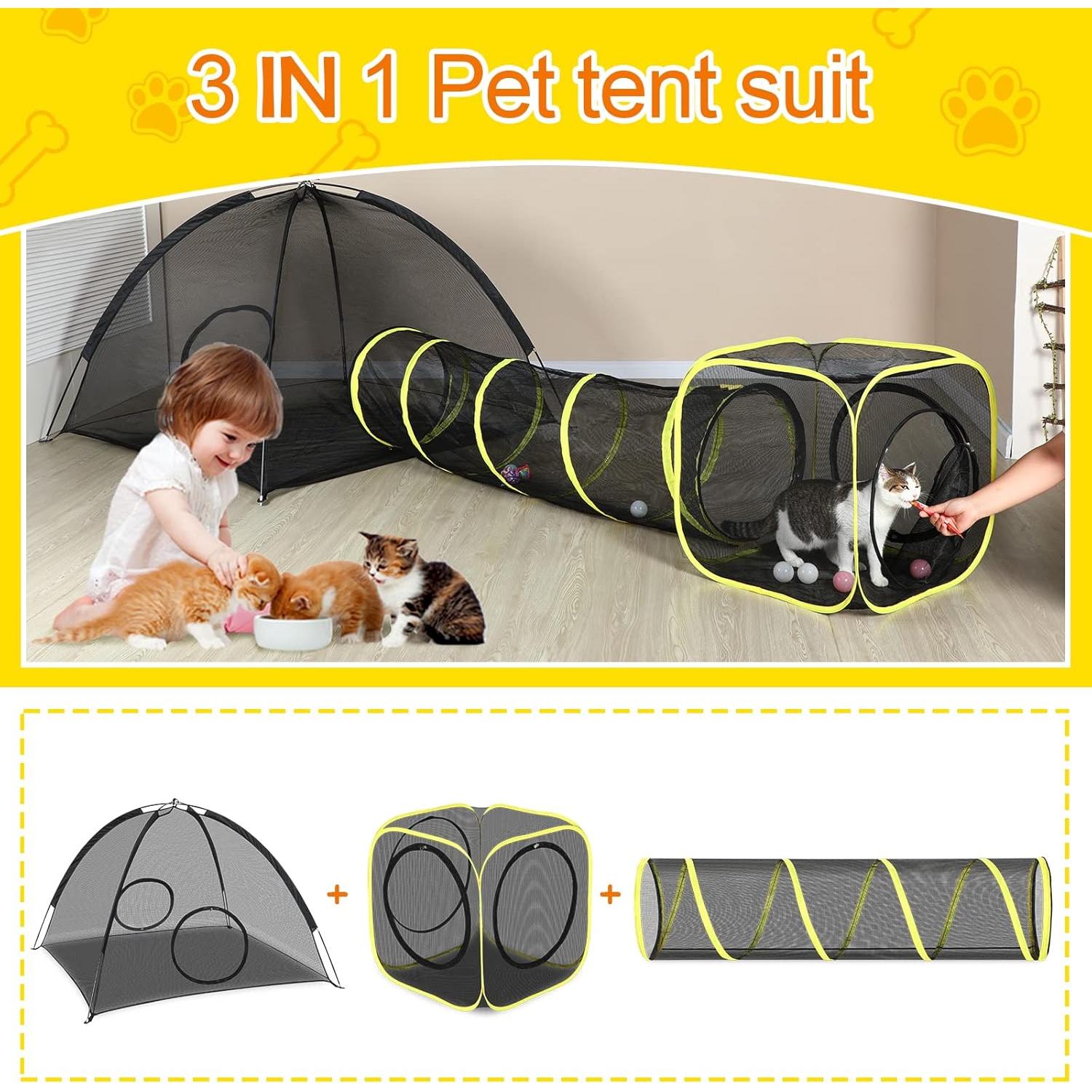 Recinto para Gatos al Aire Libre Wilwolfer 3 en 1 con Arnés