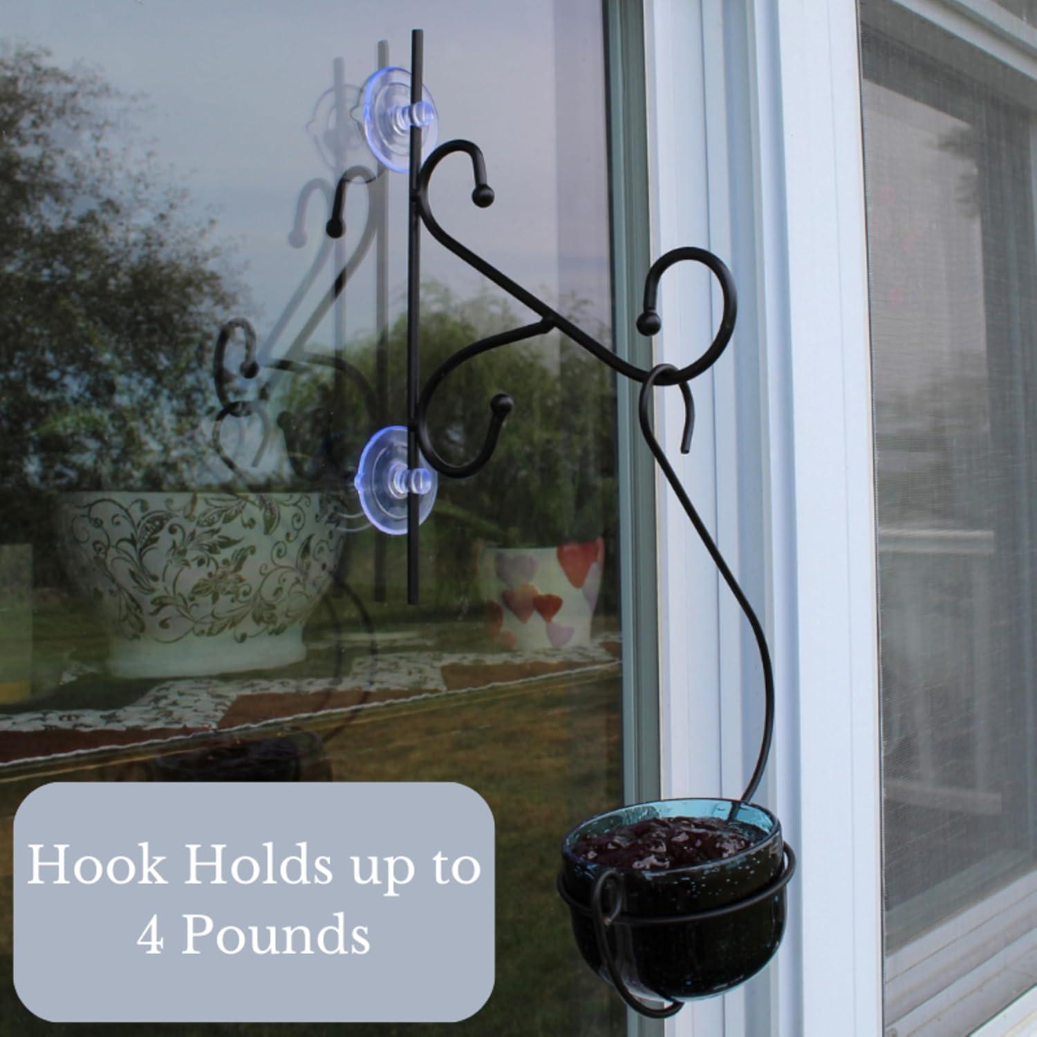 Gancho de Ventana Ornamental Esenciales para el Jardín - Metal Negro