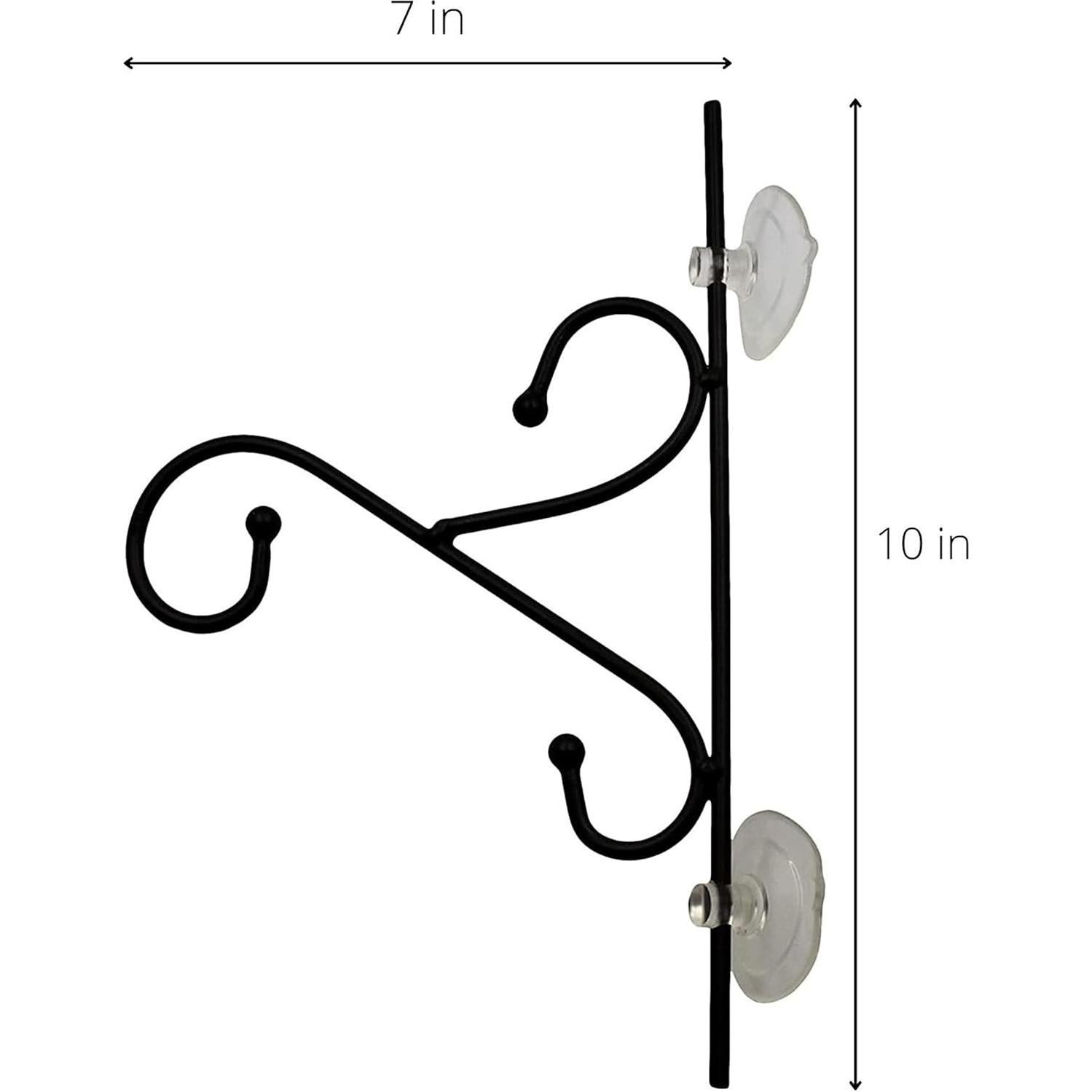 Gancho de Ventana Ornamental Esenciales para el Jardín - Metal Negro