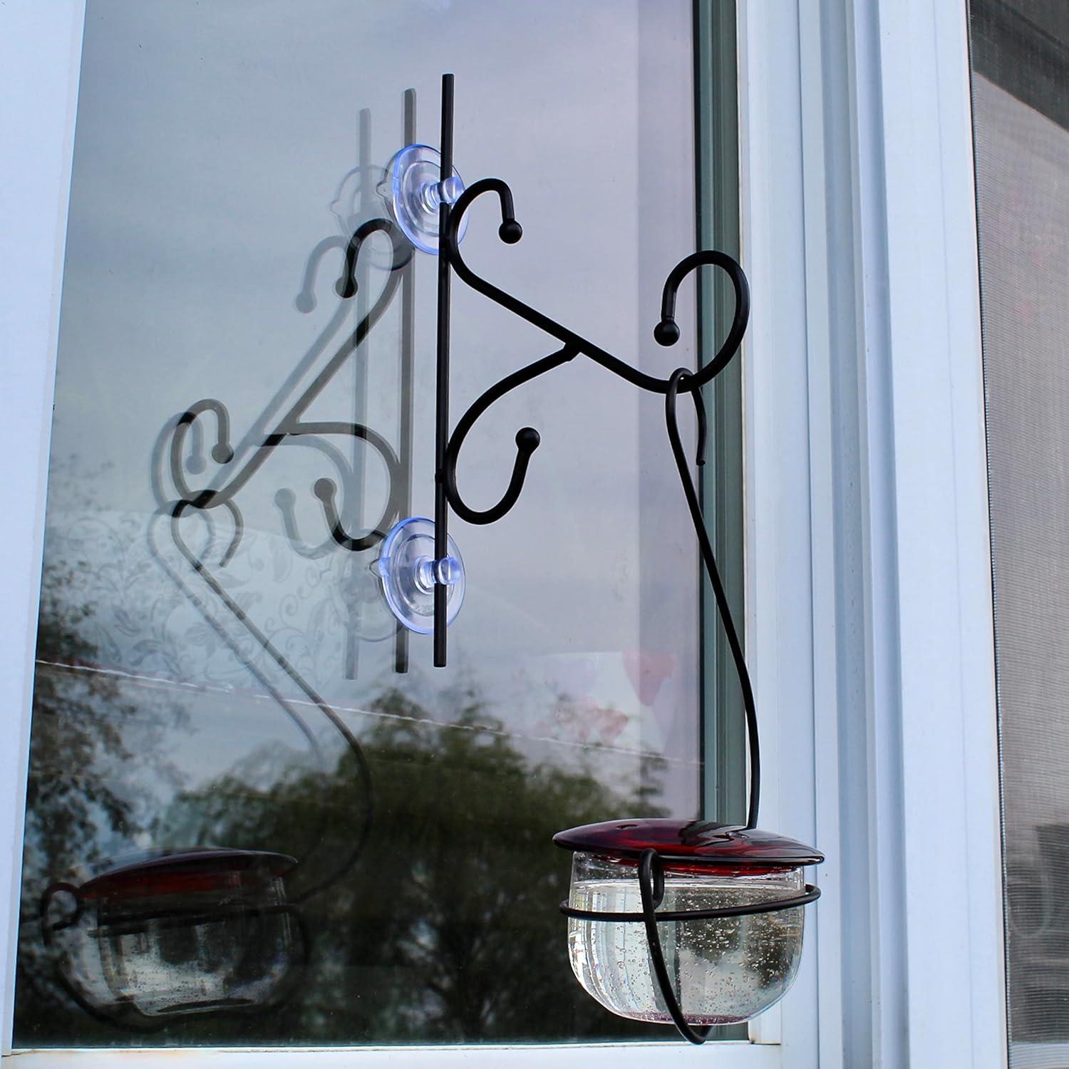 Gancho de Ventana Ornamental Esenciales para el Jardín - Metal Negro