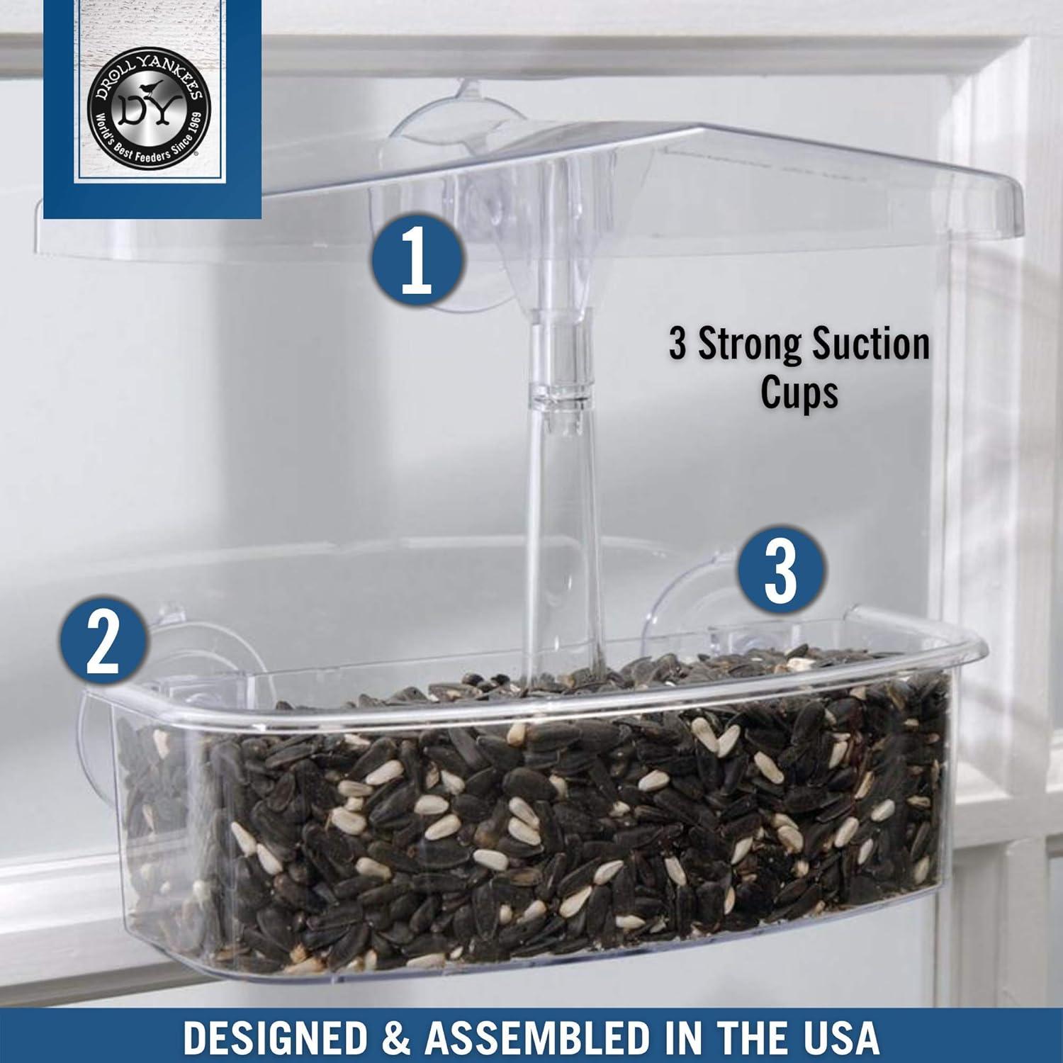 Comedero para Aves Droll Yankees Observer Ventana 2 Tazas