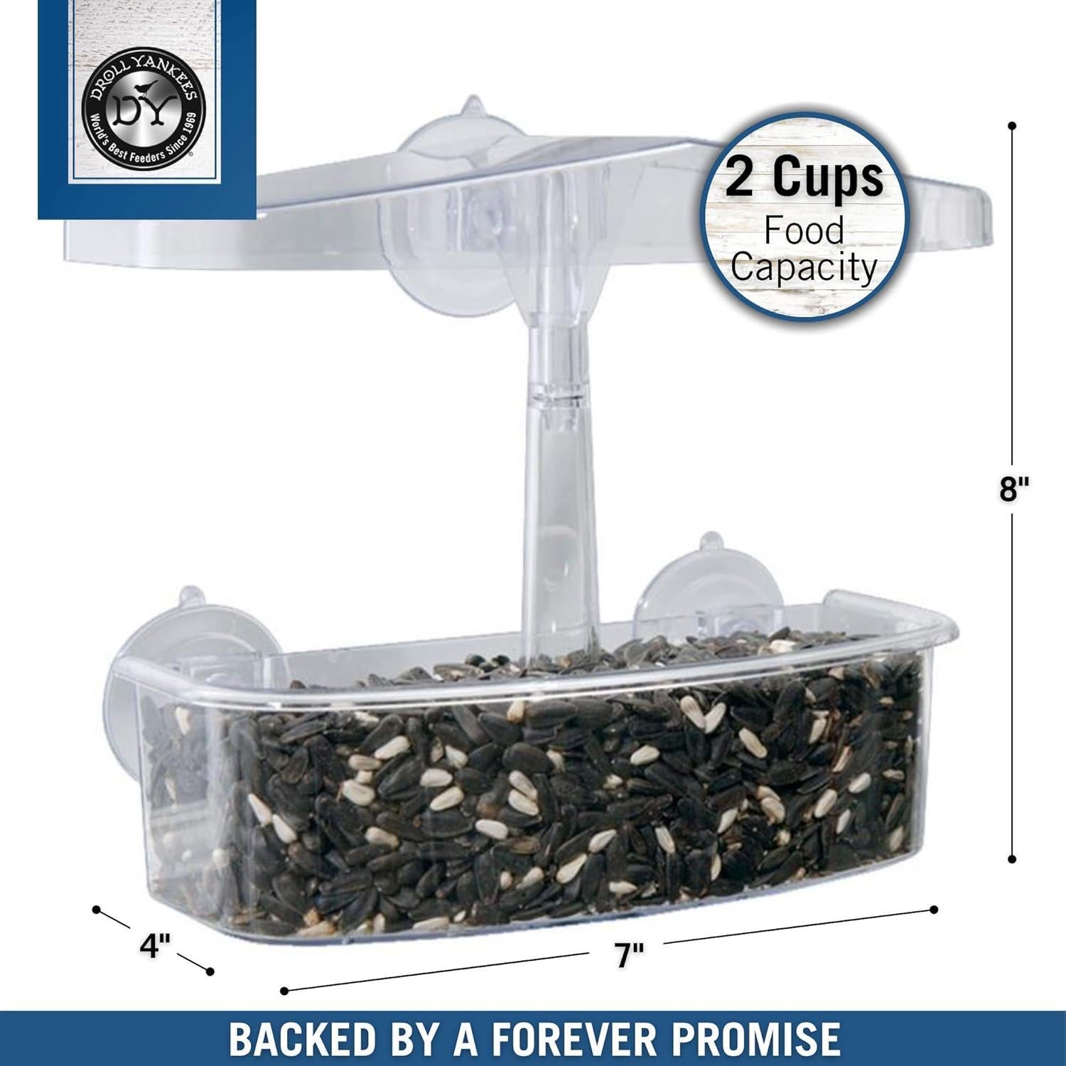 Comedero para Aves Droll Yankees Observer Ventana 2 Tazas
