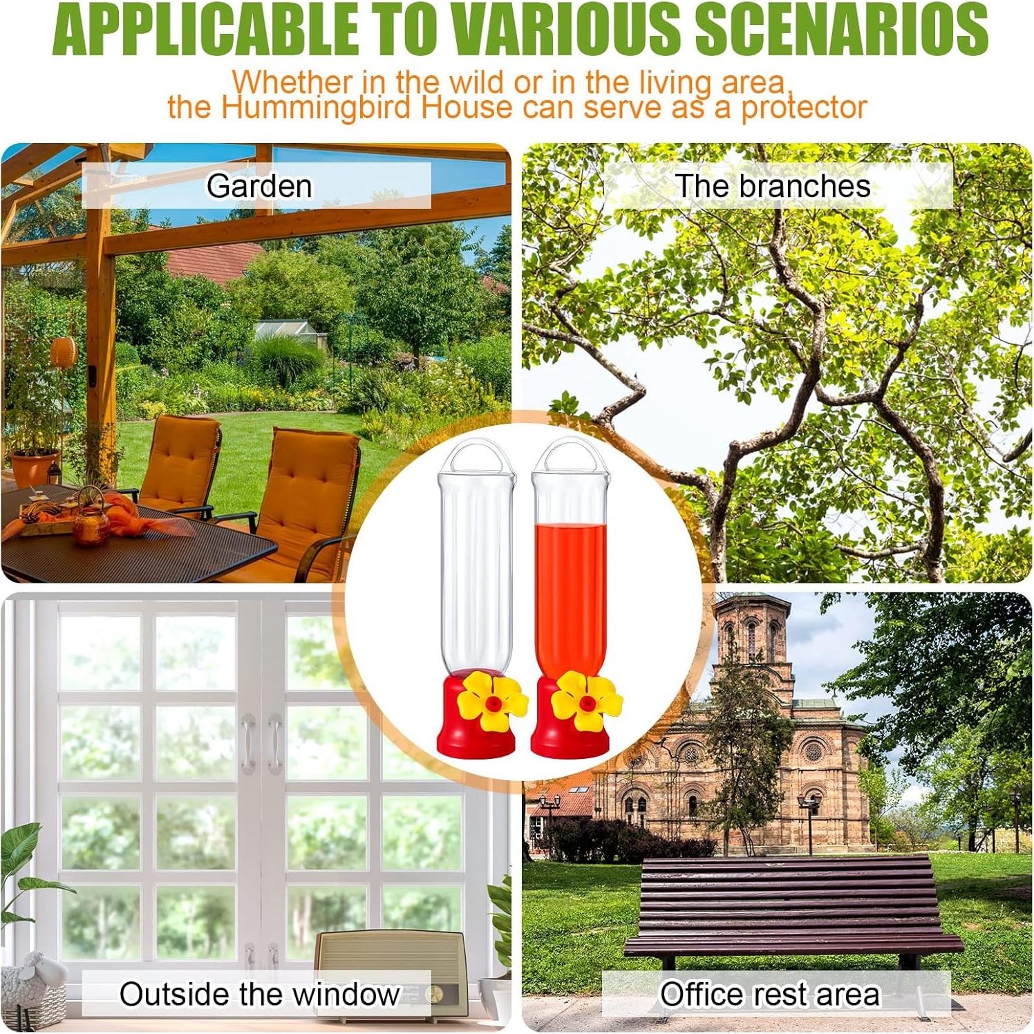 Alimentadores de Colibríes Sunnyray Pack de 10 con Ganchos