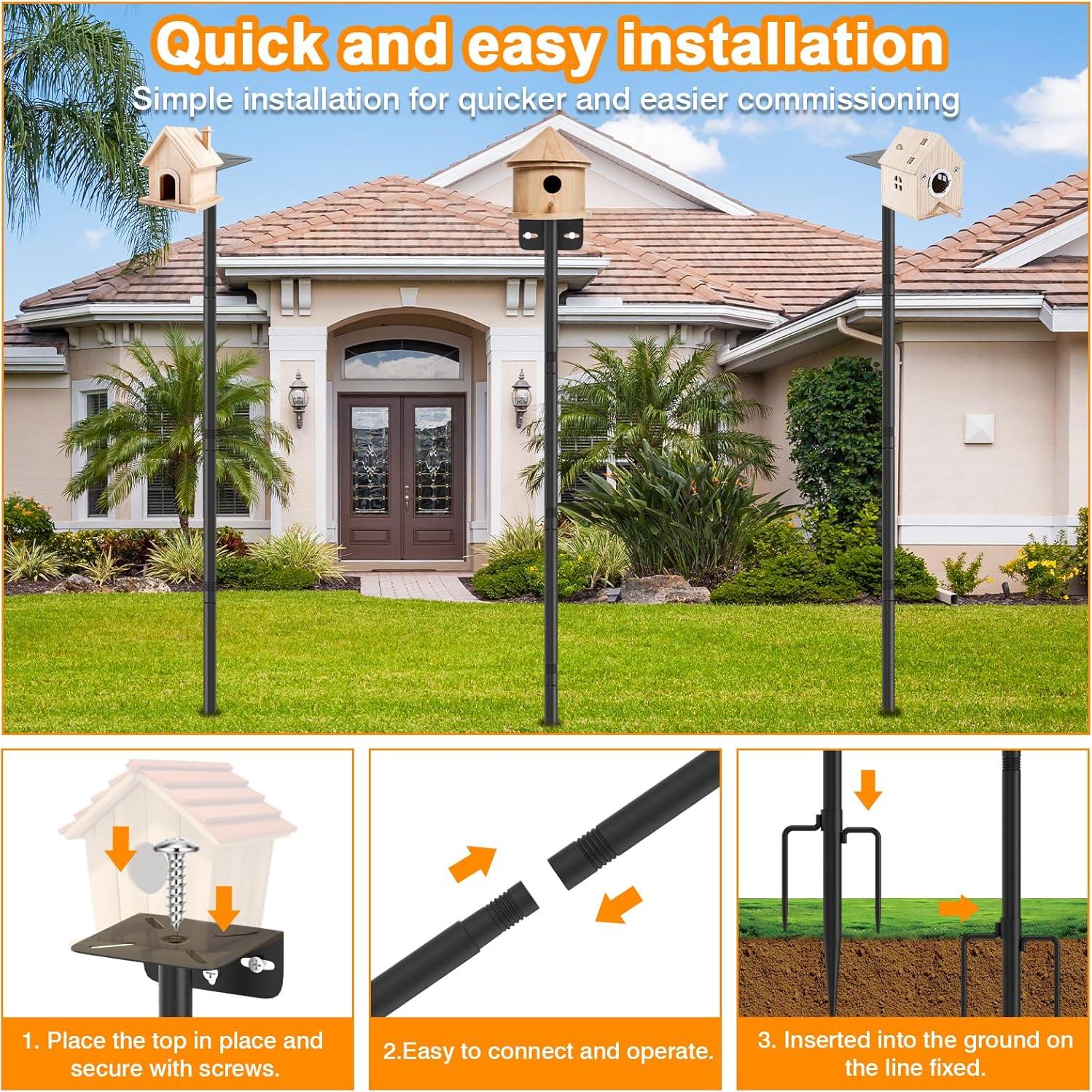 Postes Ajustables para Comederos de Aves AHRLHR - 2 Unidades 203 cm