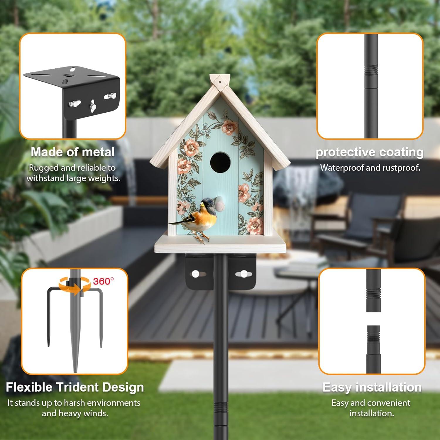 Postes Ajustables para Comederos de Aves AHRLHR - 2 Unidades 203 cm