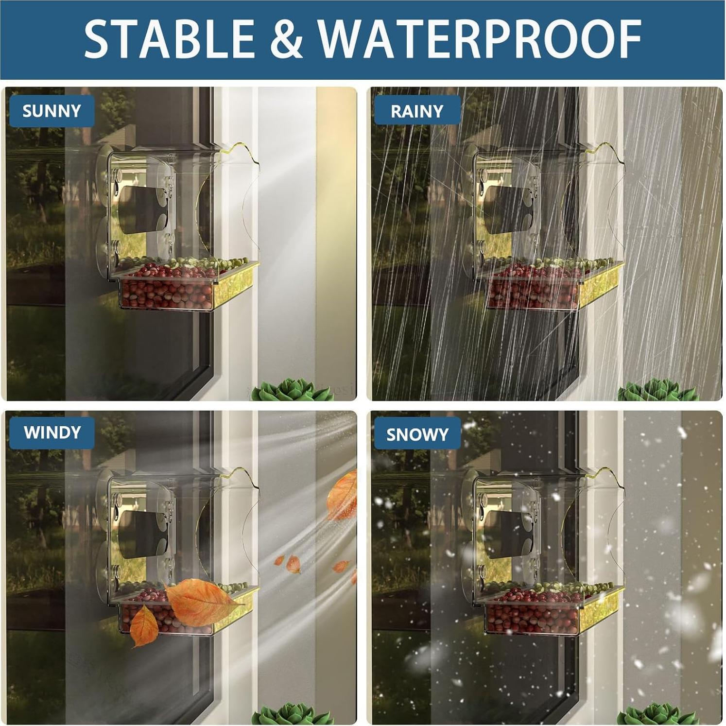 Alimentador de Aves para Ventana SIGOWING Acrílico 25.4x15.24 cm