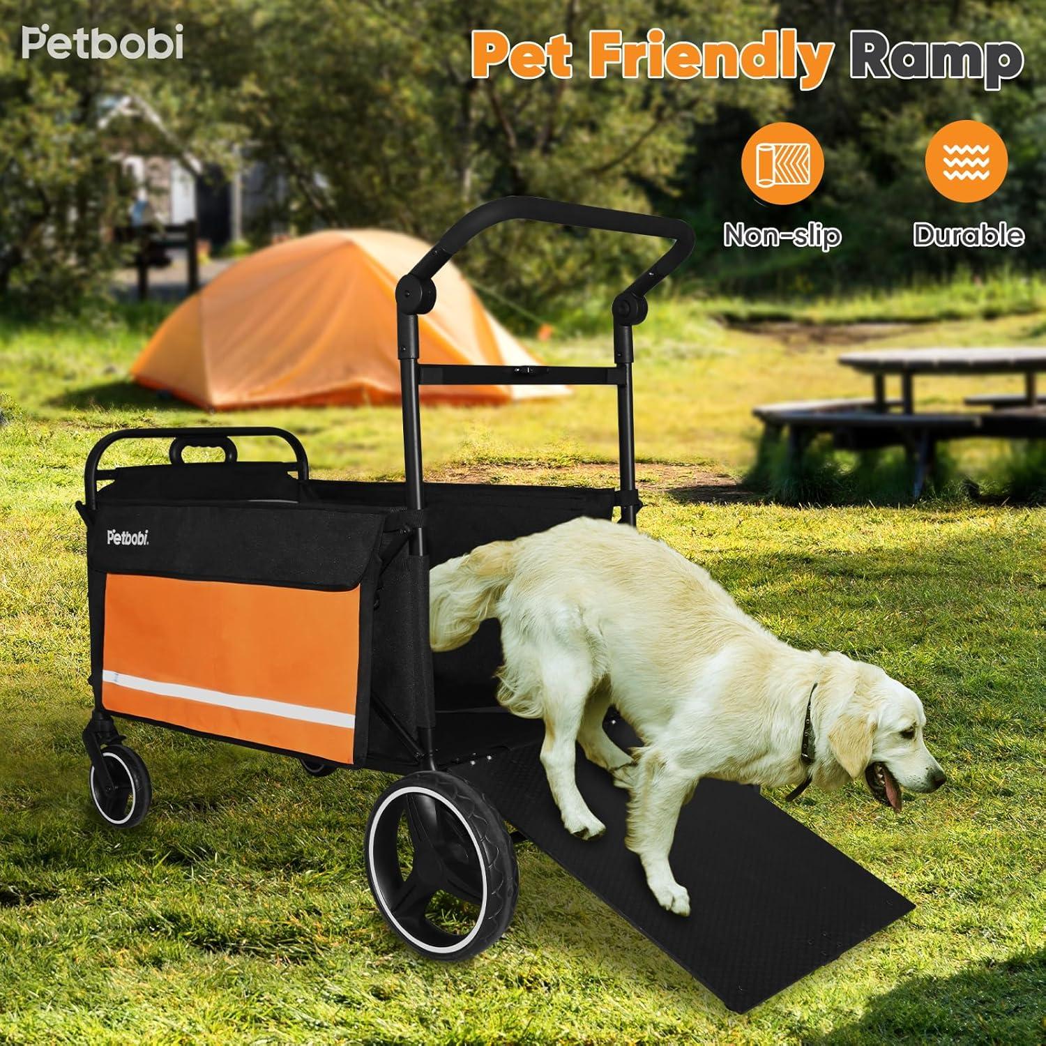 Carrito de Paseo para Perros Petbobi CP3305 Naranja 2 en 1