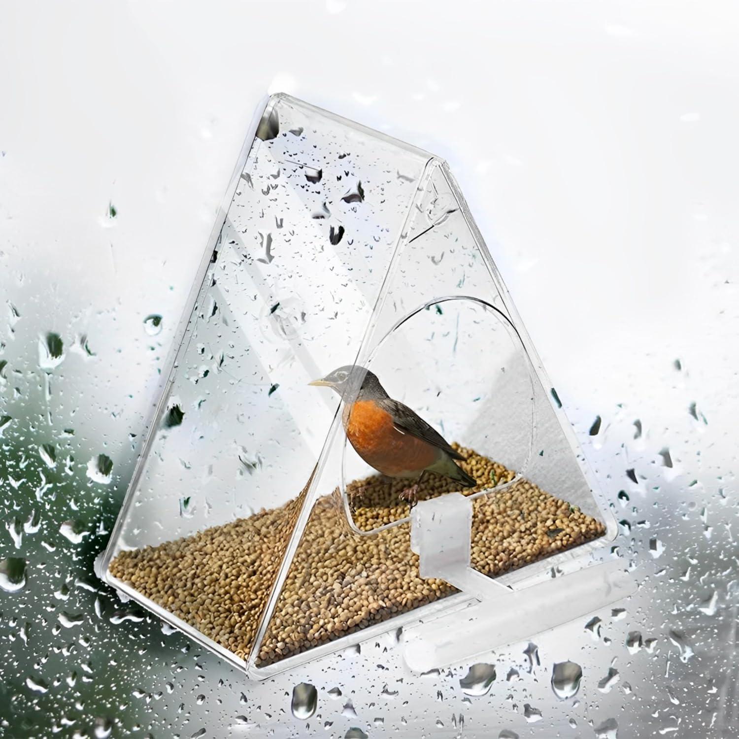 Comedero para Aves Colgante Suyue Y Acrílico Transparente