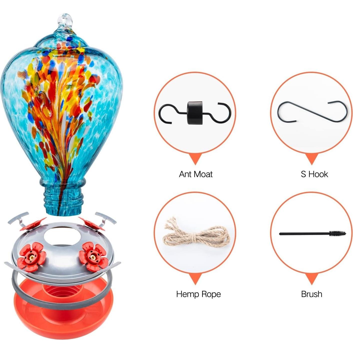 Alimentador de Colibrí Muse Garden de Vidrio 0.95 kg Colgante