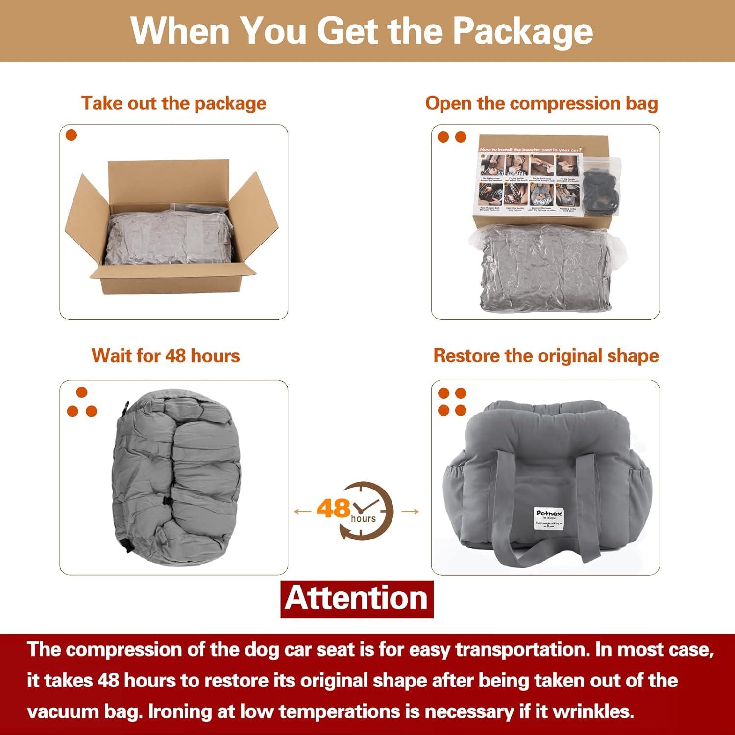 Asiento de Coche para Perros Pequeños Petnex Caqui Rayado