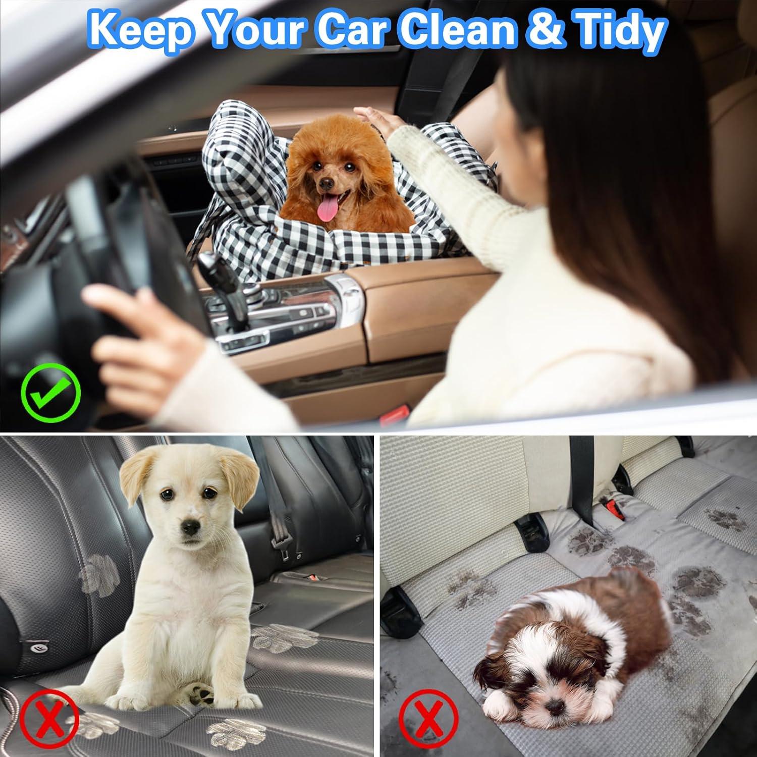 Asiento de Coche para Perros Pequeños Petnex Caqui Rayado