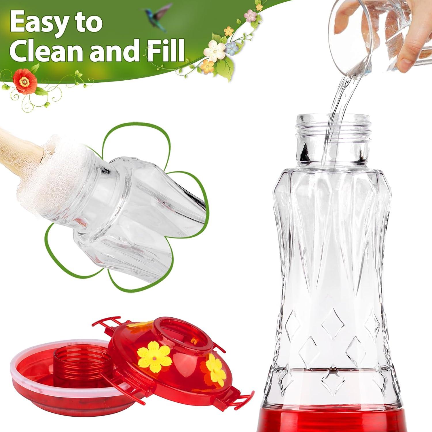 Alimentador de Colibríes BOLITE de Vidrio Rojo 425 ml - Paquete de 2